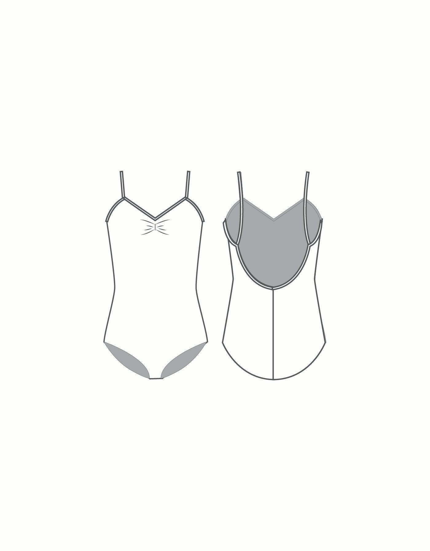 Custom Inked Camisole Low Back Leotard - Lycra