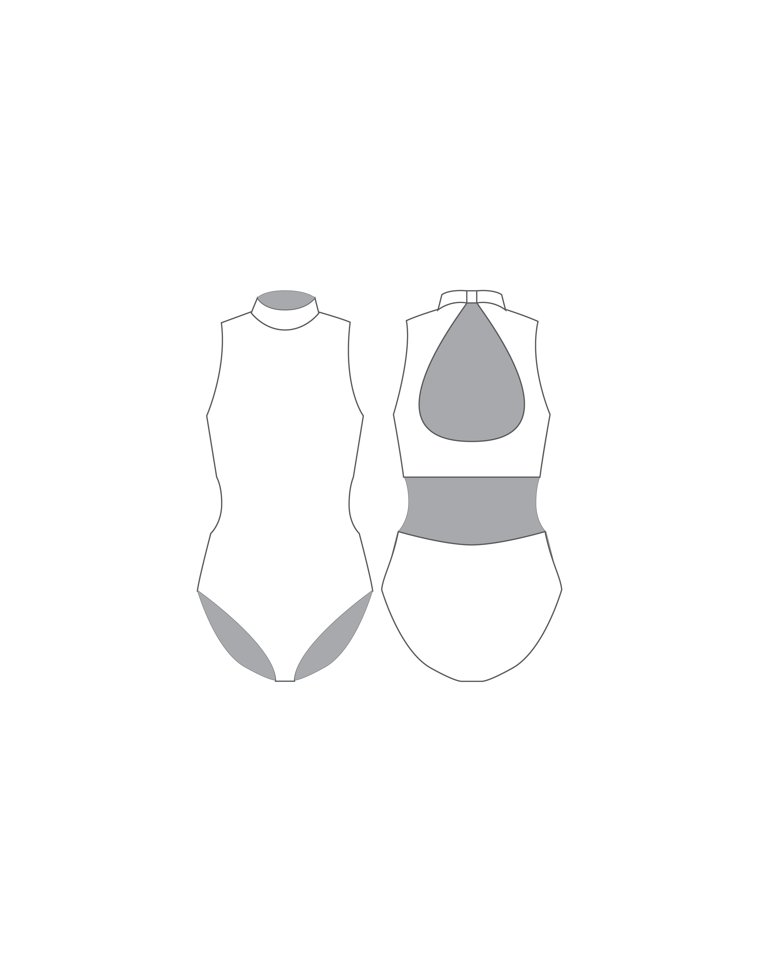 Custom Inked Tneck Keyhole Open Back Leotard - Hologram