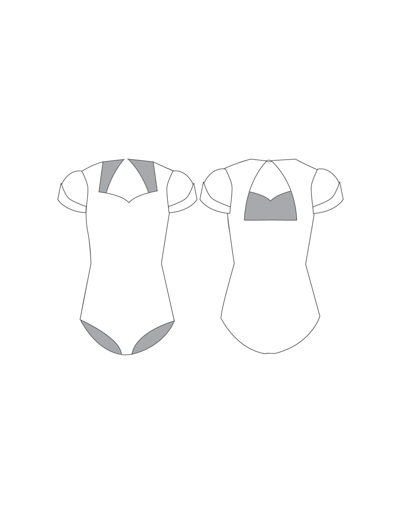 Custom Inked Sweetheart Leotard with Cuff Sleeve and Triangle Back - Hologram