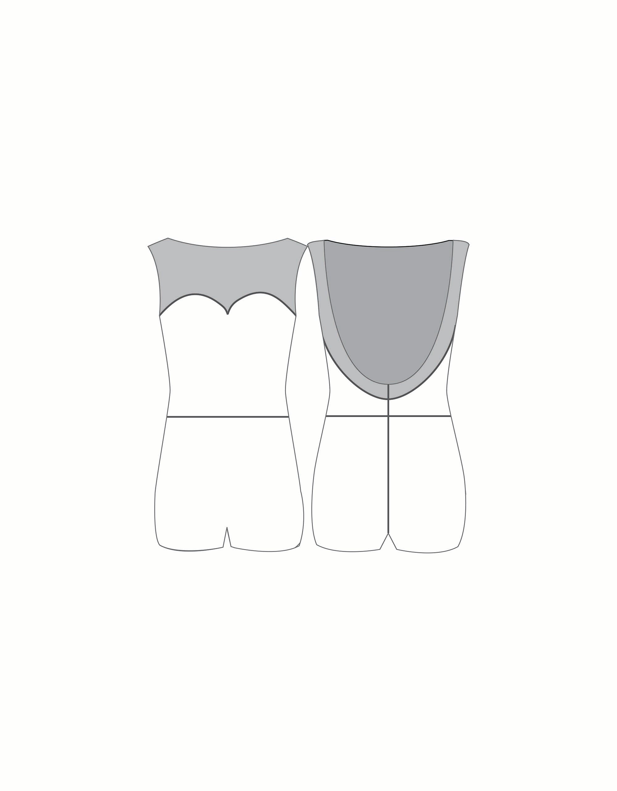 Custom Inked Mesh Sweetheart Biketard - Lycra & Mesh