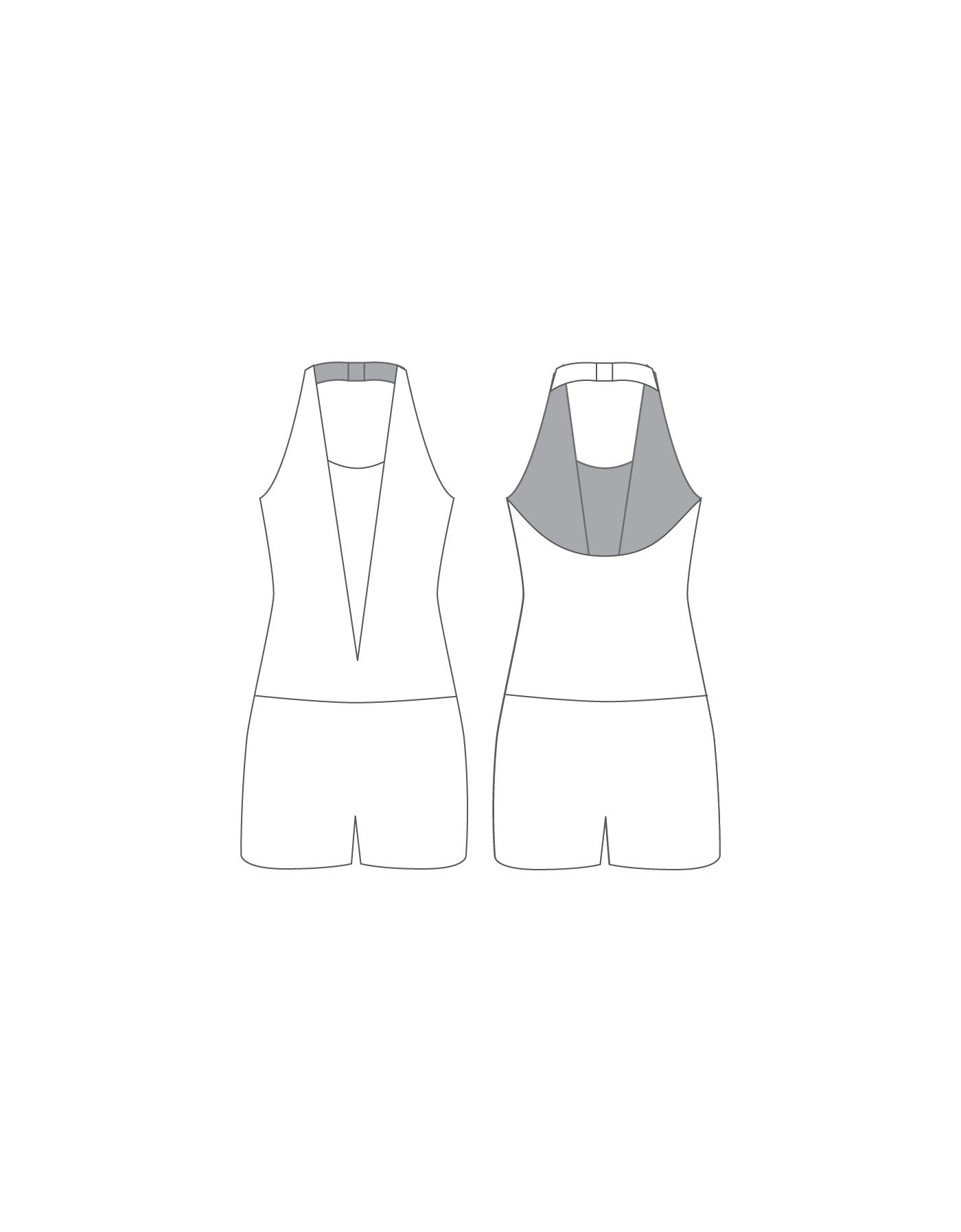 Custom Inked Deep V Halter Biketard - Lycra