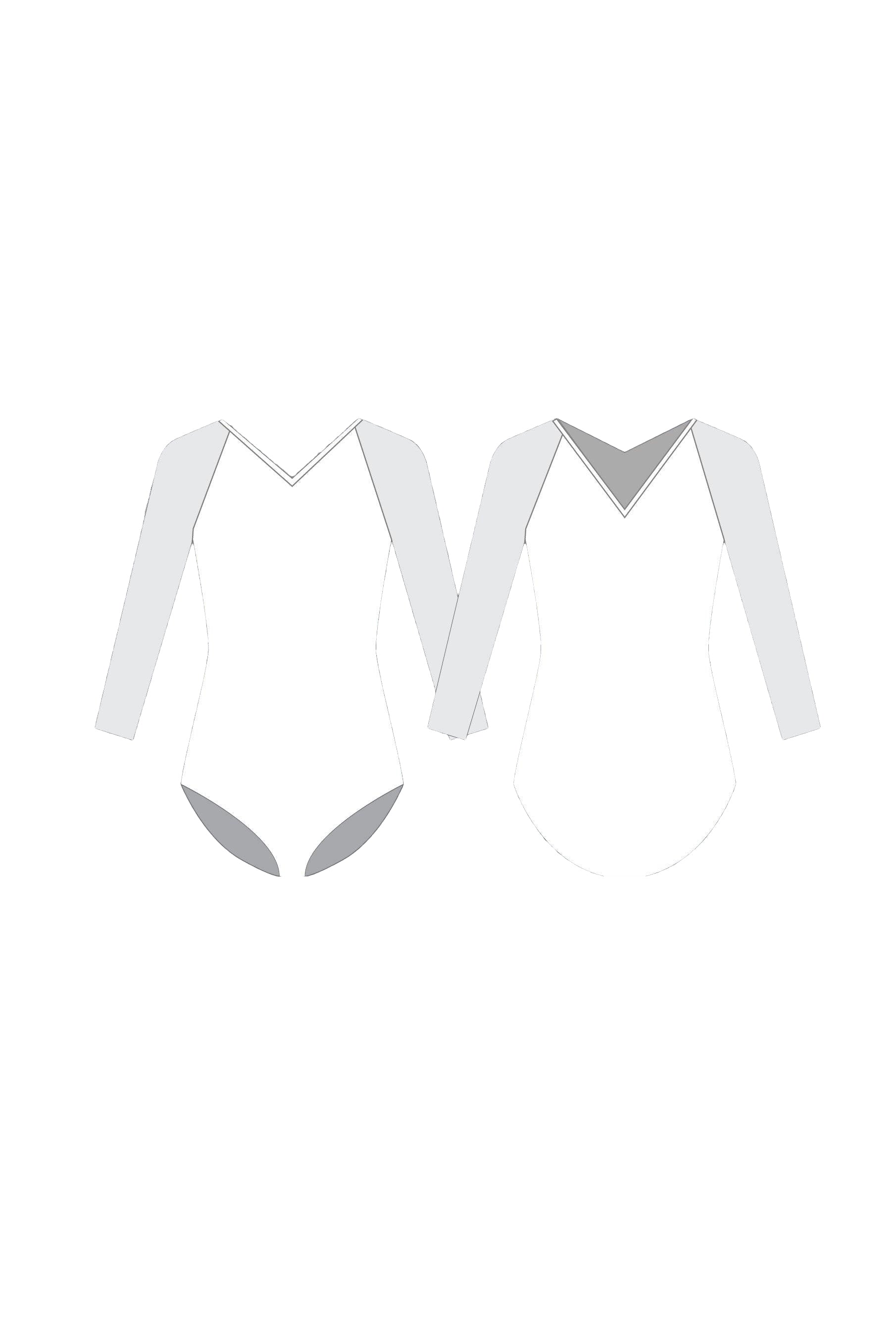 Custom Inked Raglan Leotard 3/4 Sleeves Mesh