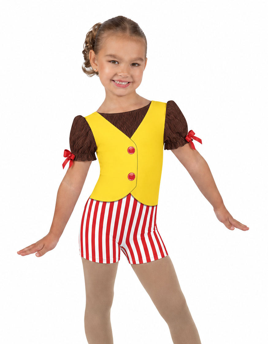 Wind Up Monkey Puff Sleeve Biketard