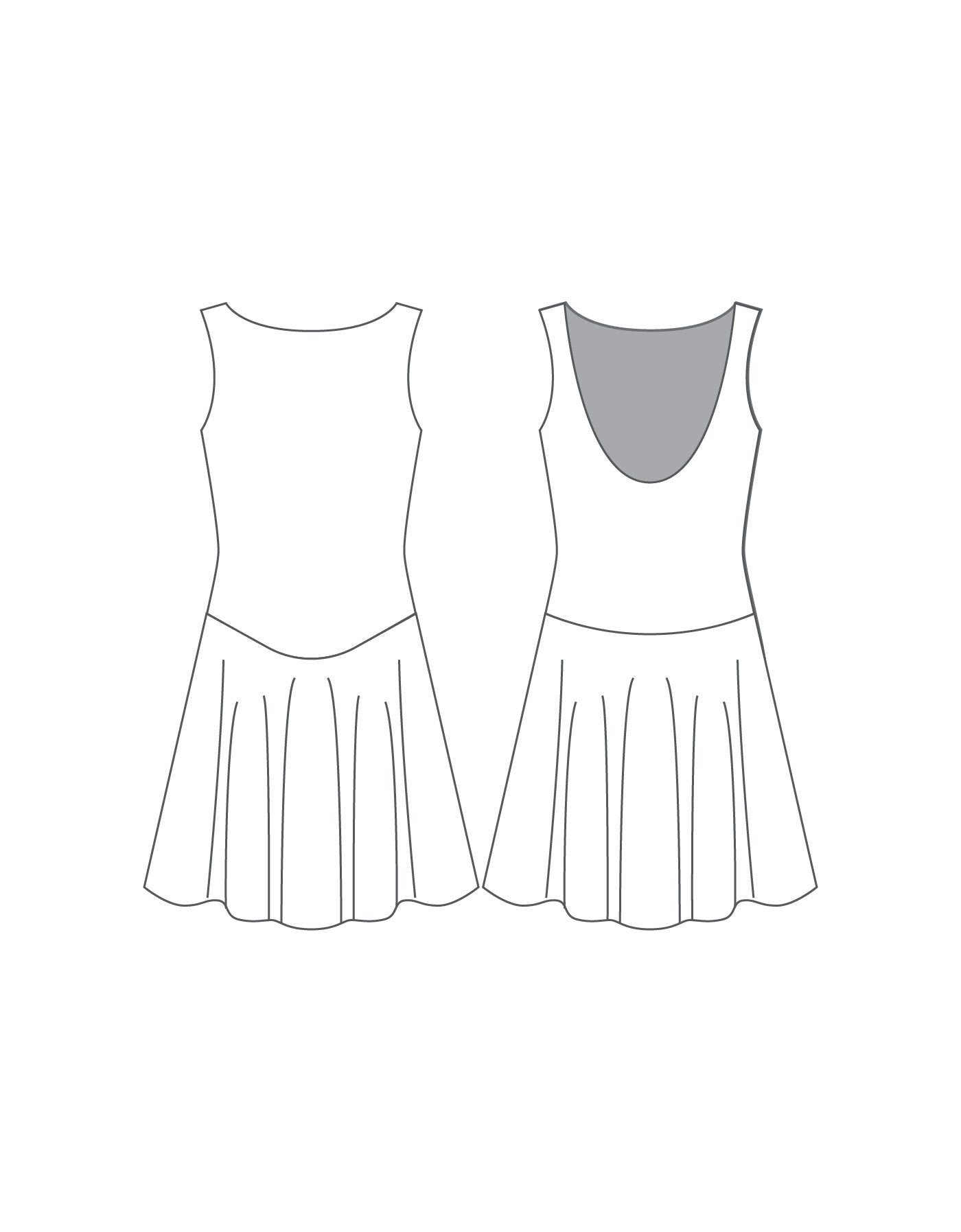 Custom Inked Boat Neck Tank Skating Dress - Lycra