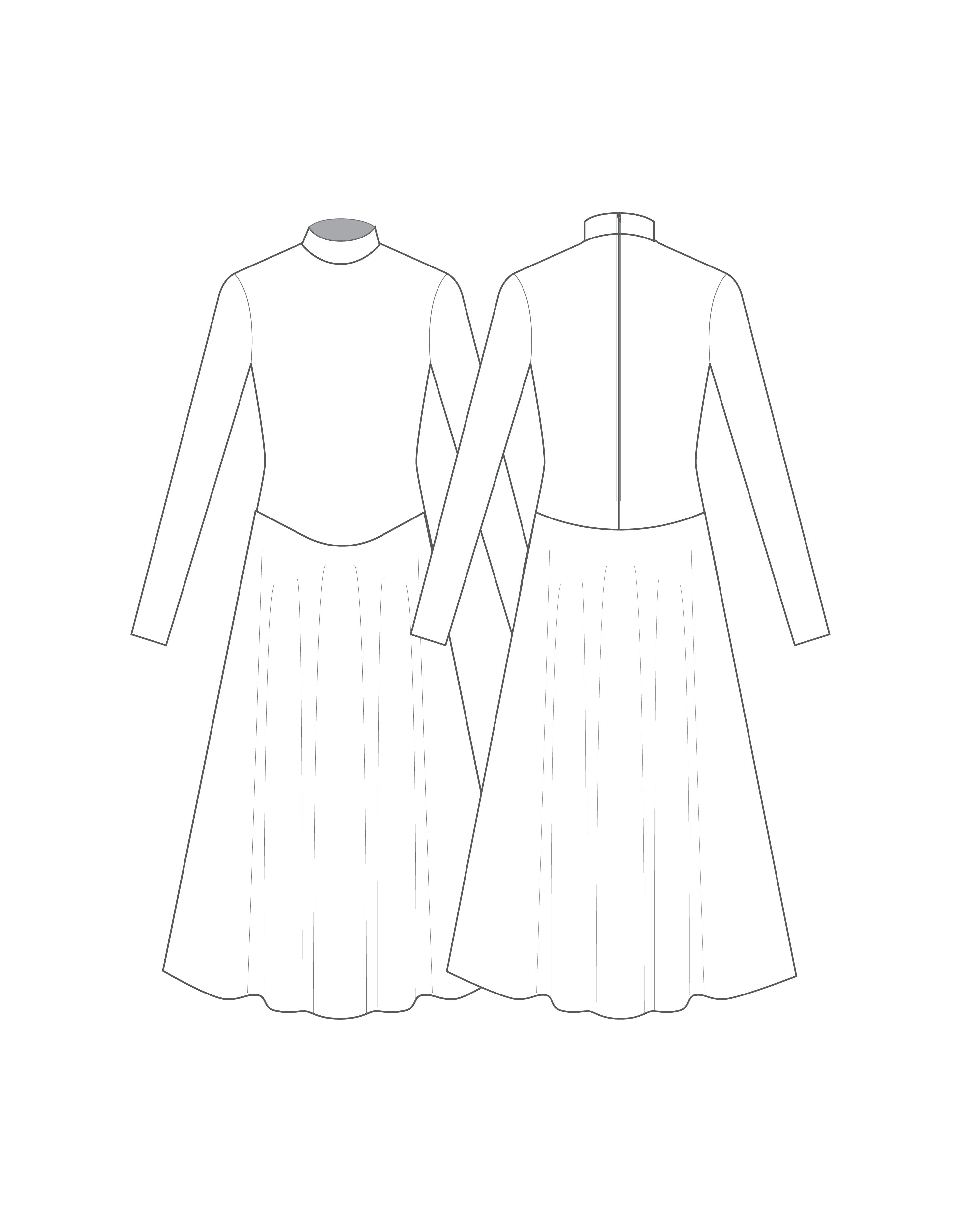 Custom Inked LS TNeck Zipper Back Dress with Floor Length Skirt - Glitter Chiffon