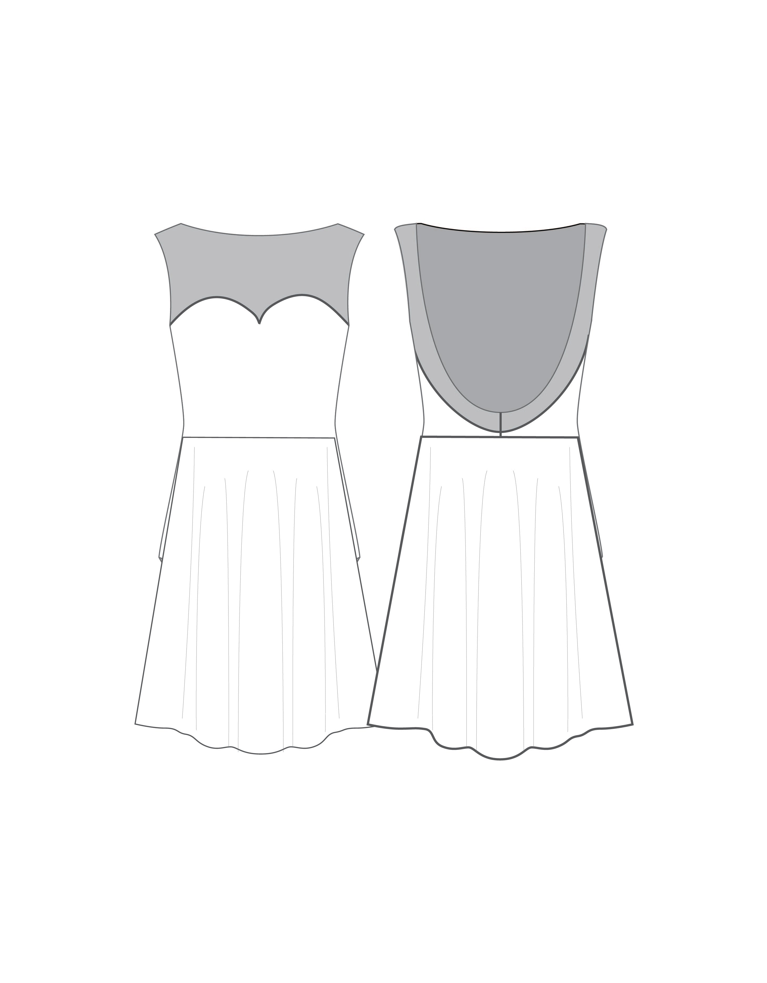 Custom Inked Mesh Sweetheart Dress with Double Layer Character Skirt - Lycra & Mesh