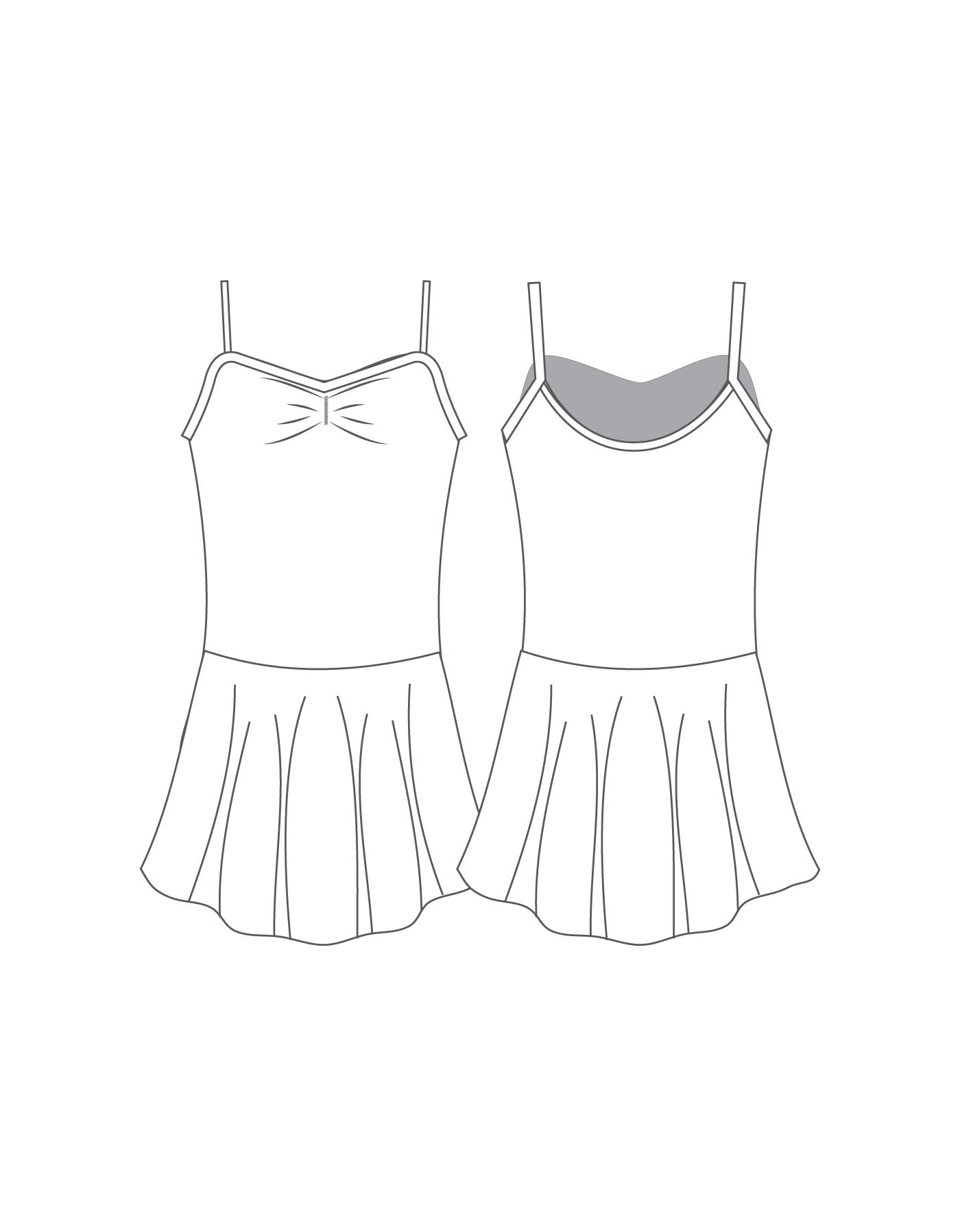 Custom Inked Camisole Dress with Pinch - Lycra