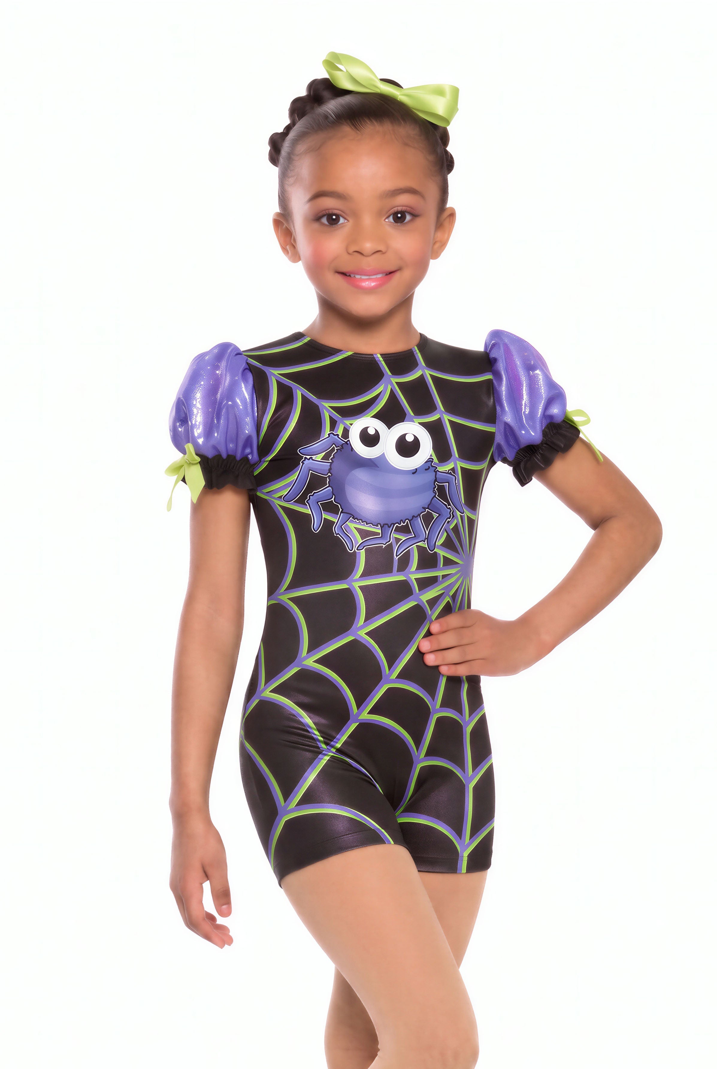 Itsy Bitsy Spider Puff Sleeve Biketard