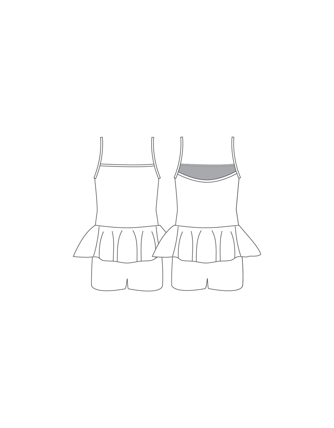 Custom Inked Camisole Biketard w Peplum - Lycra