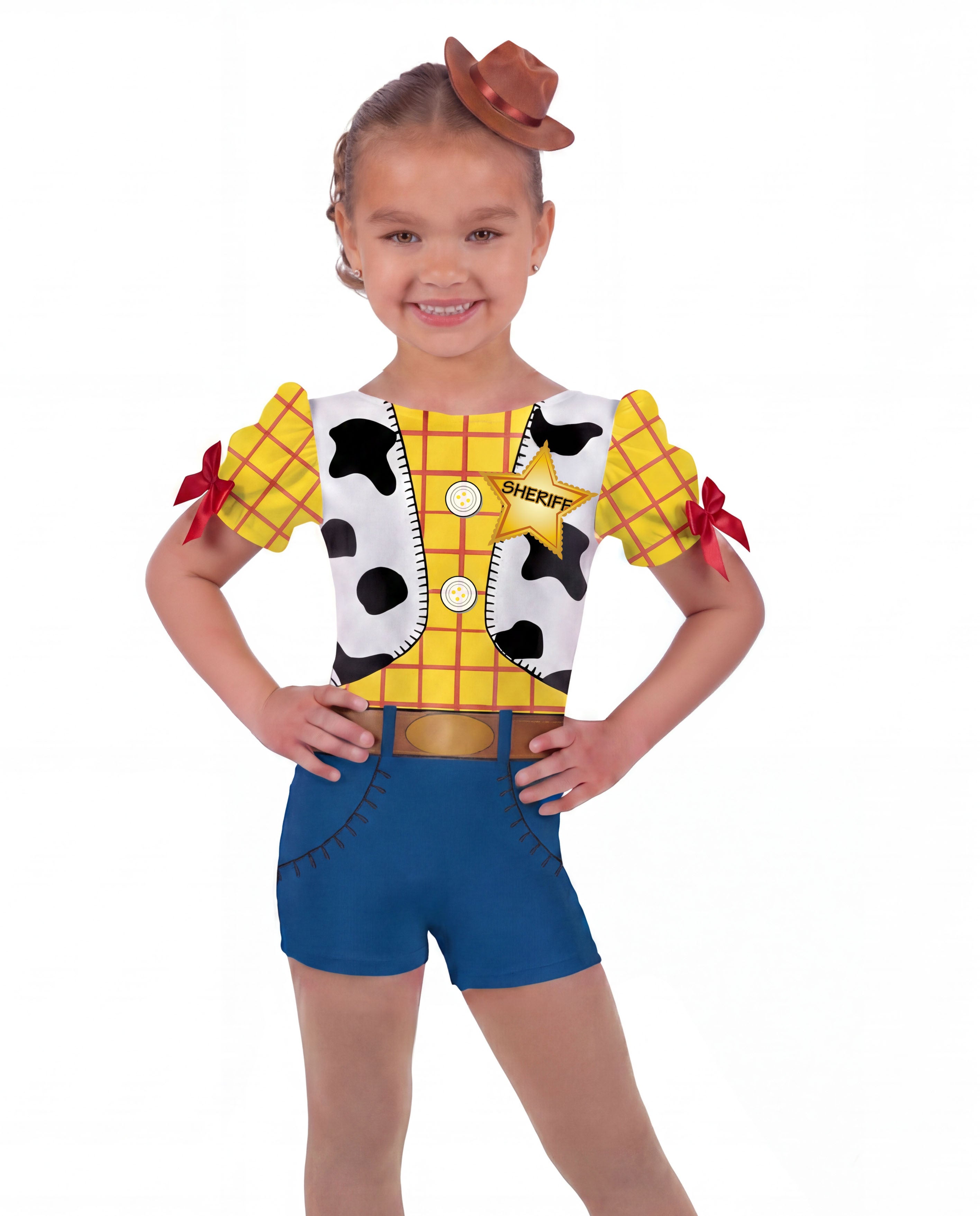 Custom Cowboy Puff Sleeve Biketard