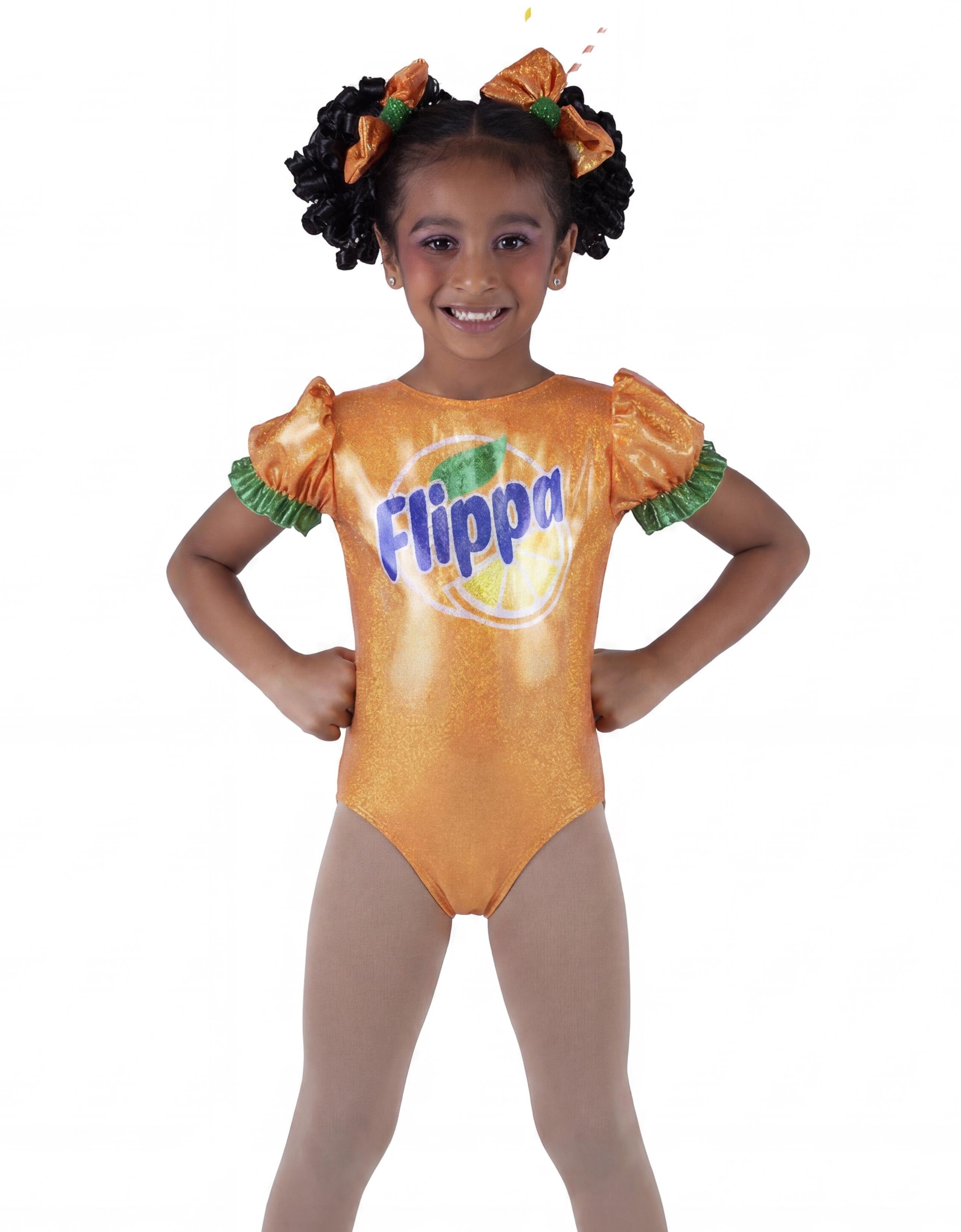 Orange Soda Puff Sleeve Leotard