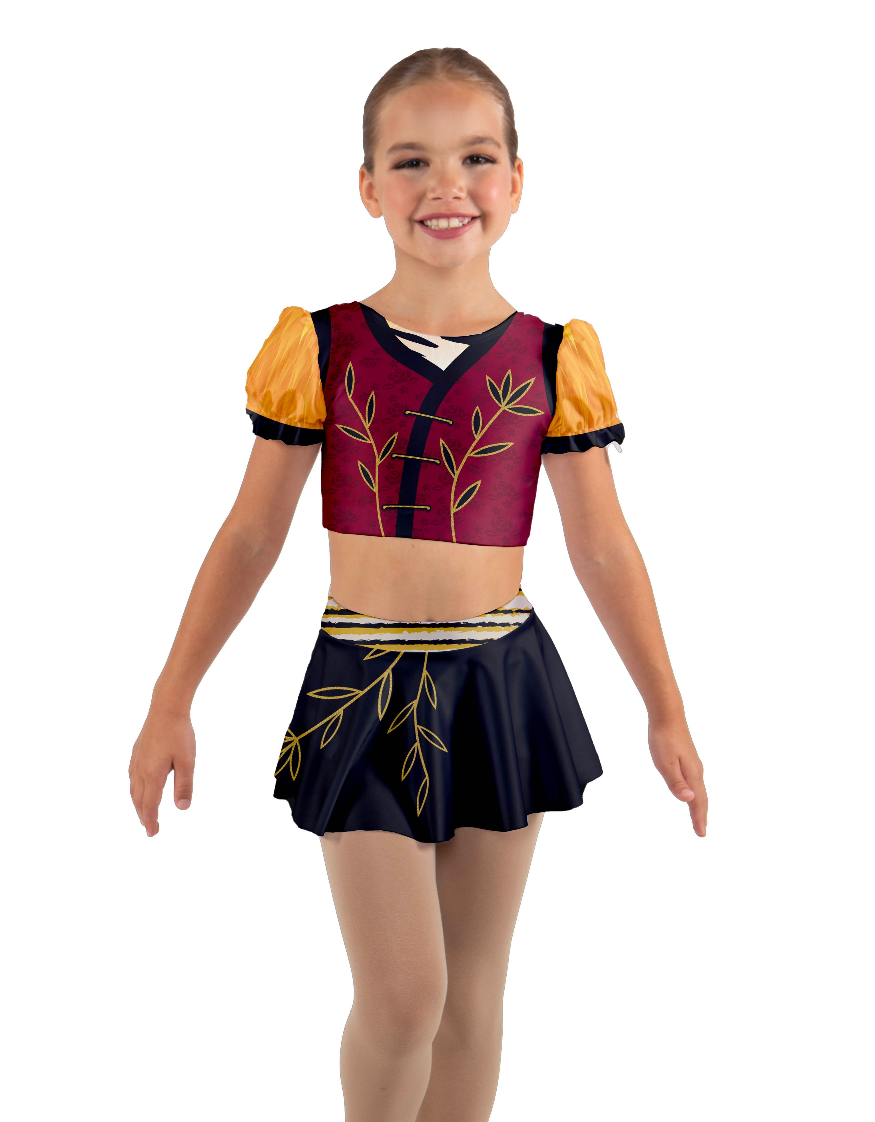 Karate Animals - Tiger - Kung Fu Panda Puff Sleeve Crop Top