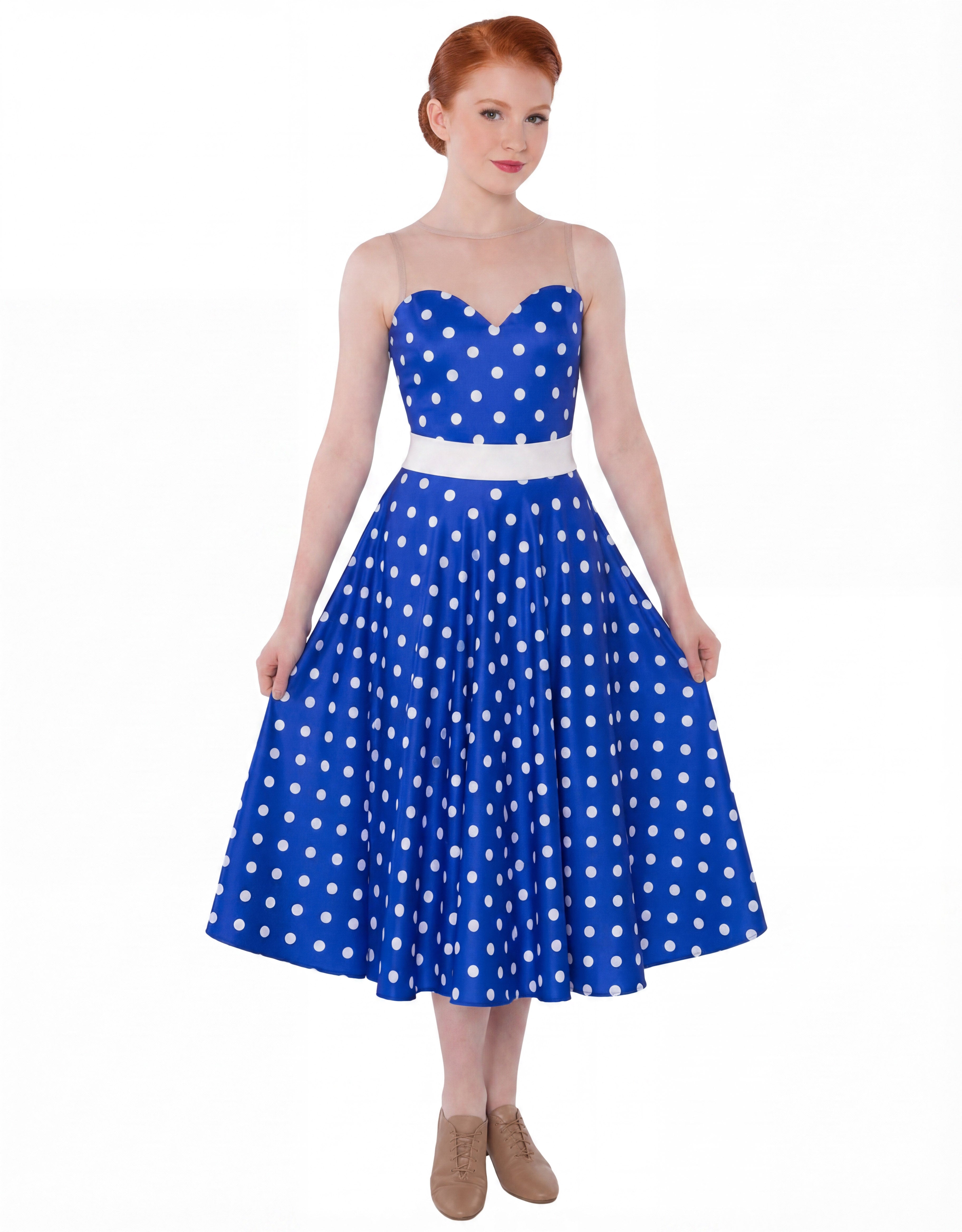 Guys and Dolls Calf Length Character Skirt with Tall Waistband
