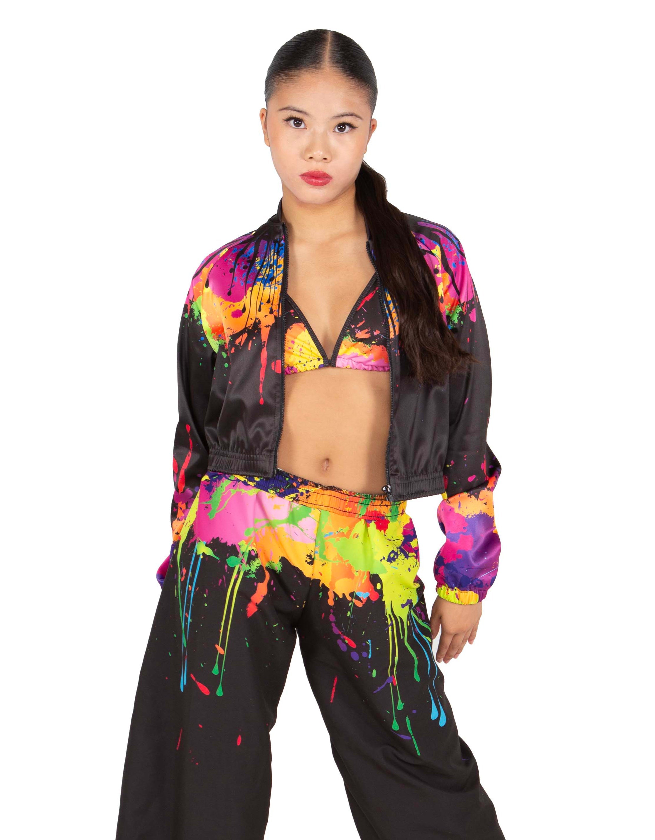Paint Splatter String Bikini Bra
