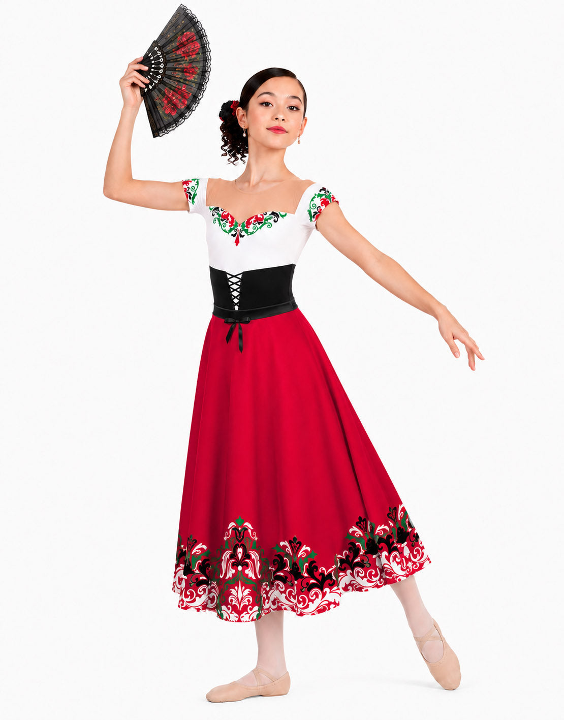 Tarantella Calf Length Character Skirt with Tall Waistband