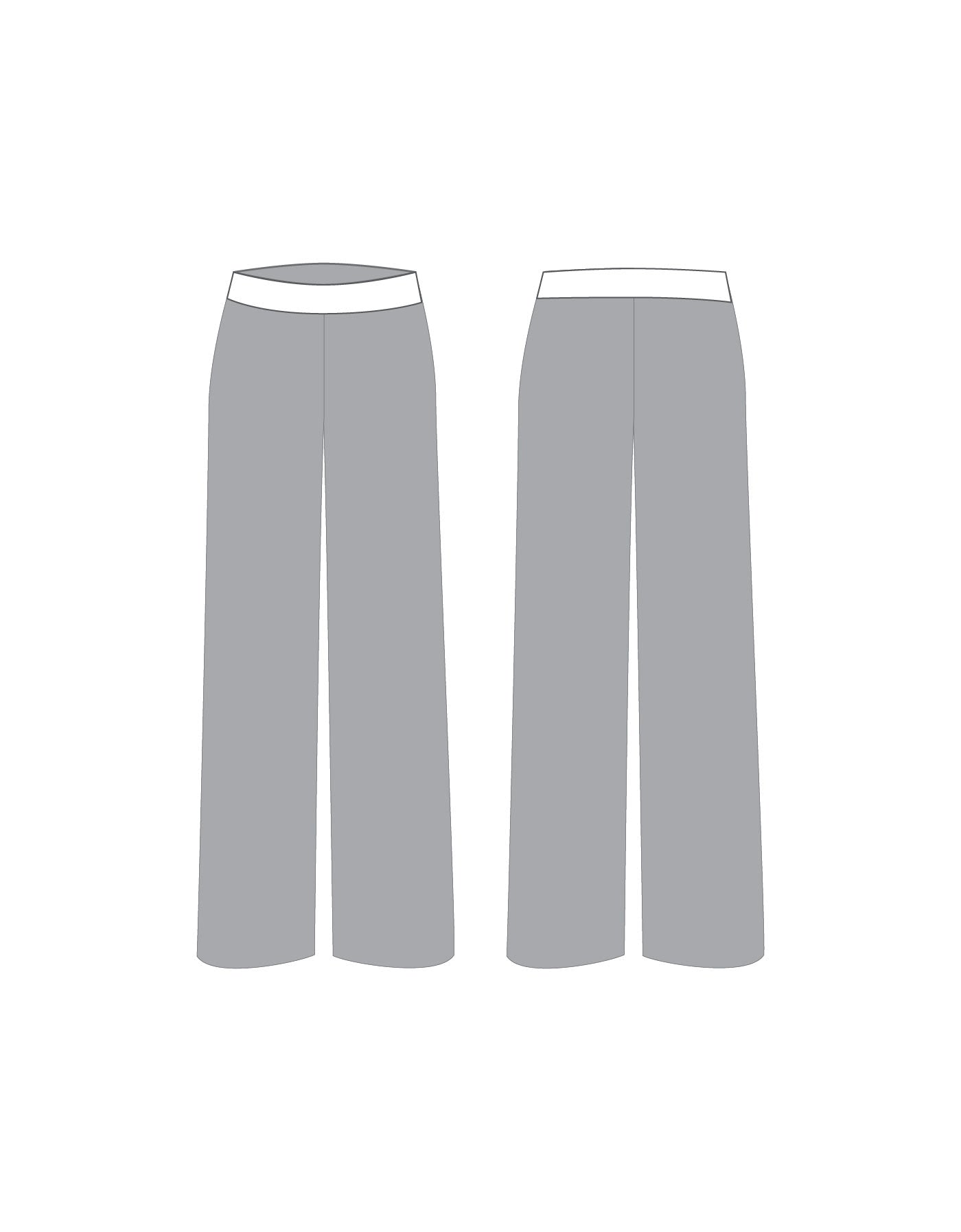 Custom Inked Mesh Wide Leg Pant with Waistband - Lycra & Mesh