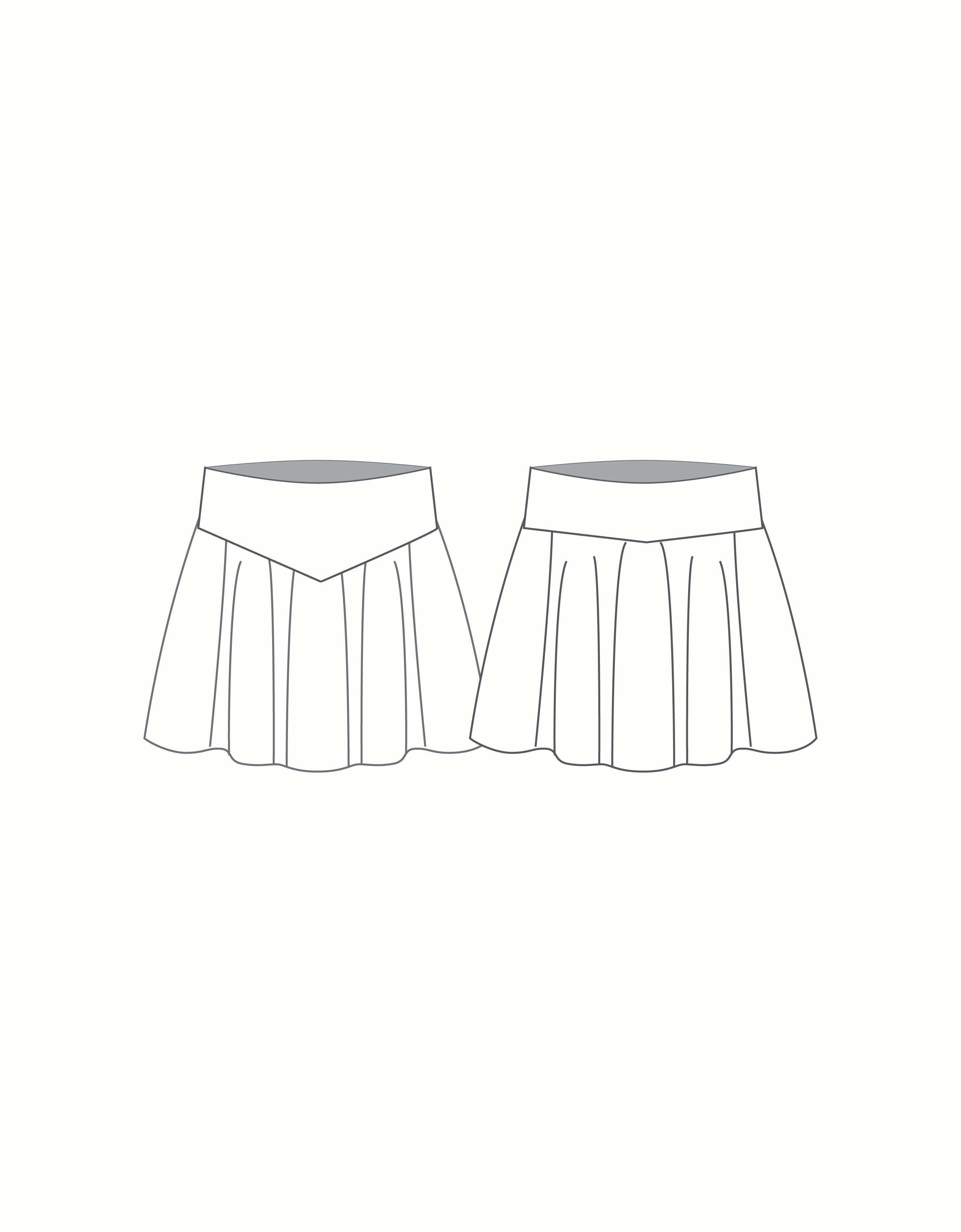 Custom Inked Basqued Skort with V Front - Hologram