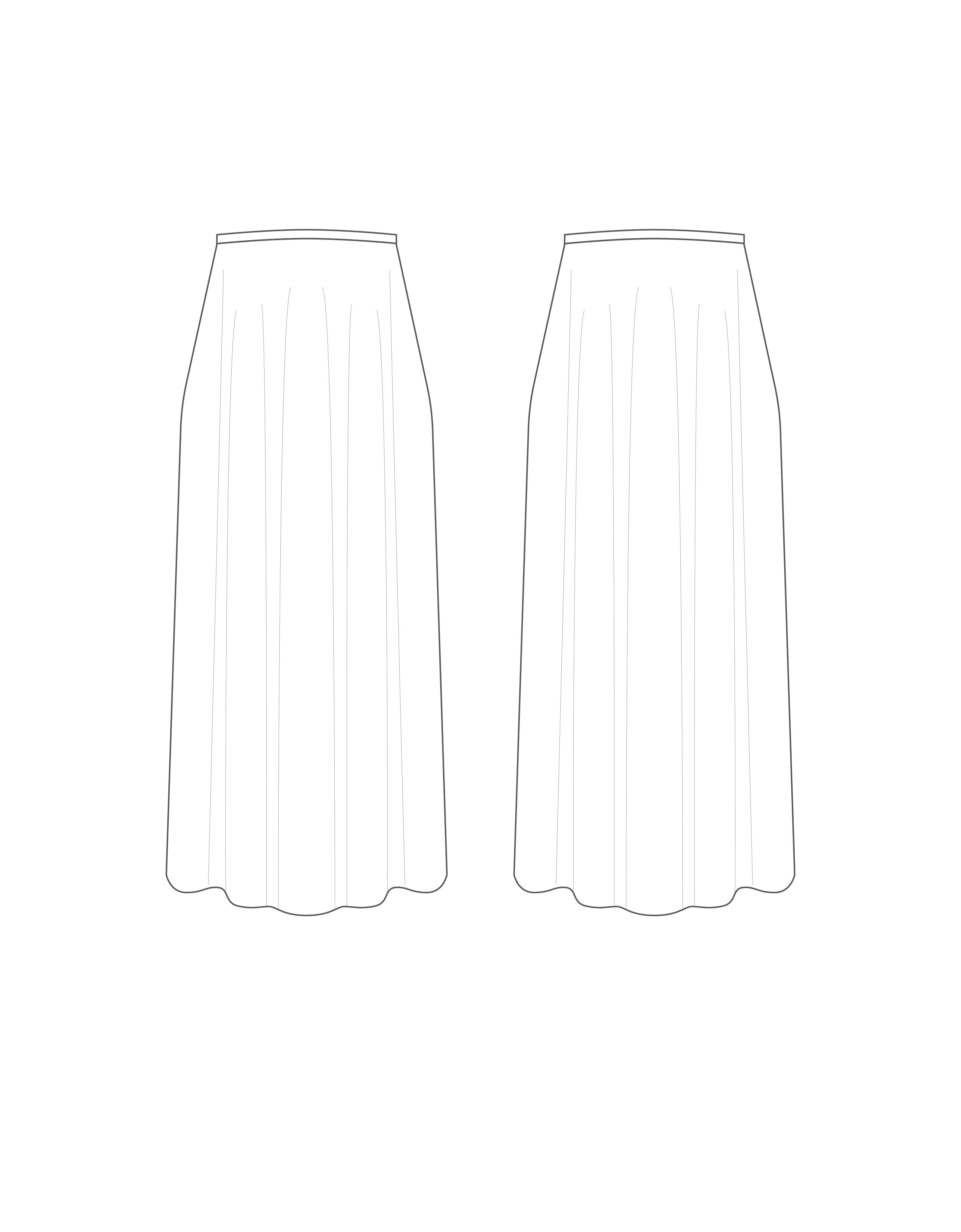 Custom Inked Calf Length Half Skirt - Chiffon