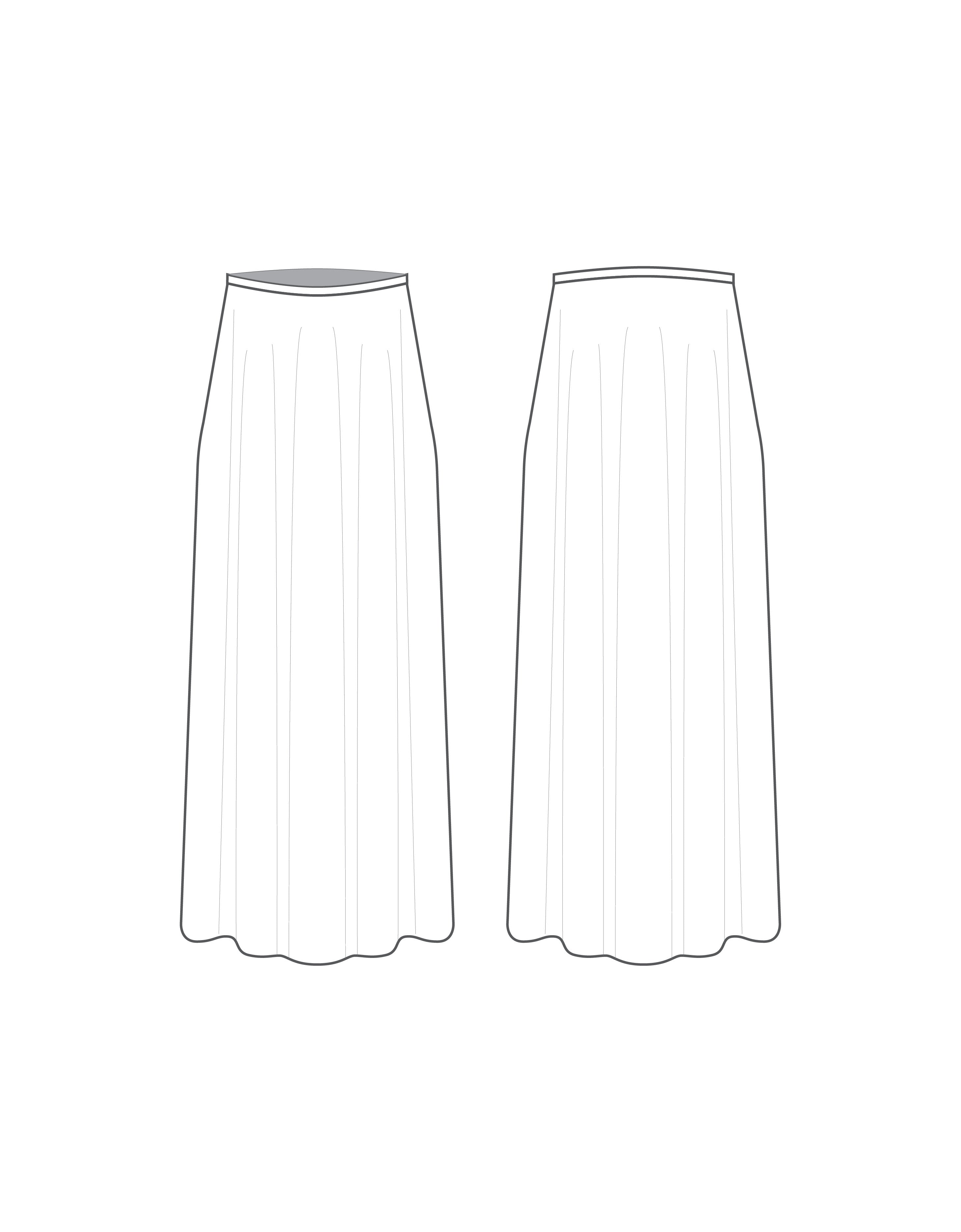Custom Inked Full Calf Length Skirt With Closed Sides - Chiffon