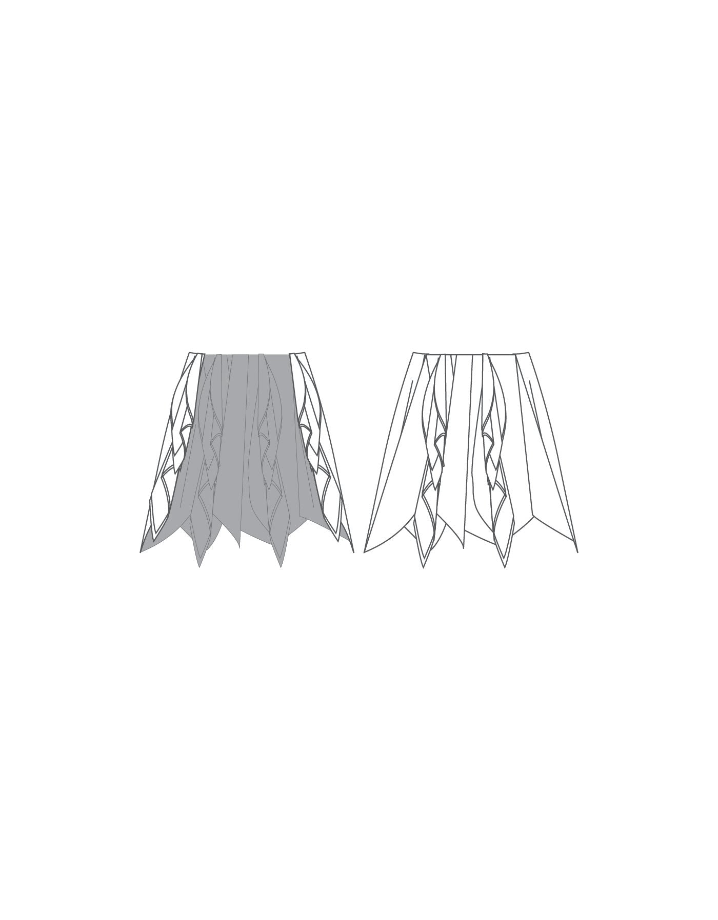 Custom Inked Handkerchief Skirt - Chiffon