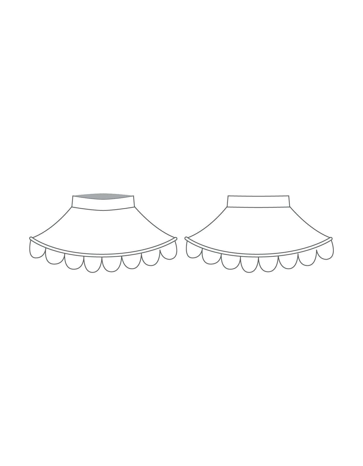 Custom Inked A Line Hoop Skirt with Trim - Lycra
