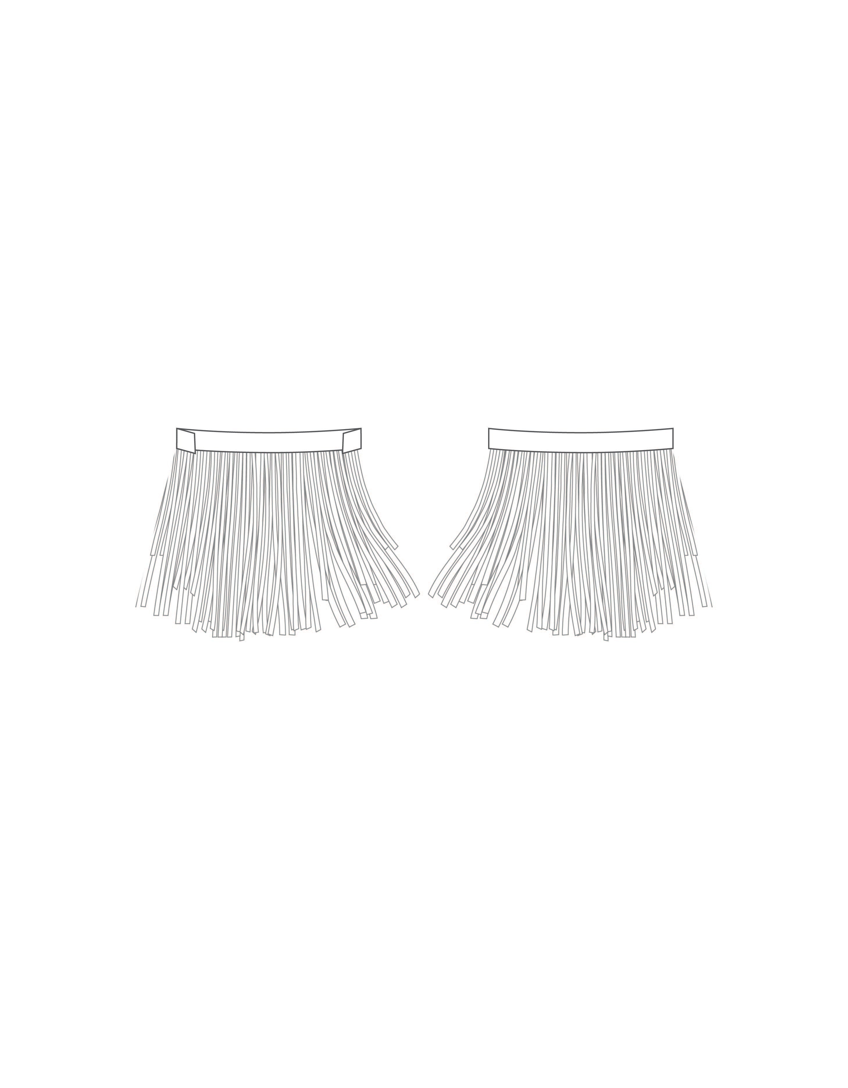 Custom Inked Fringe Mini Half Skirt - Hologram