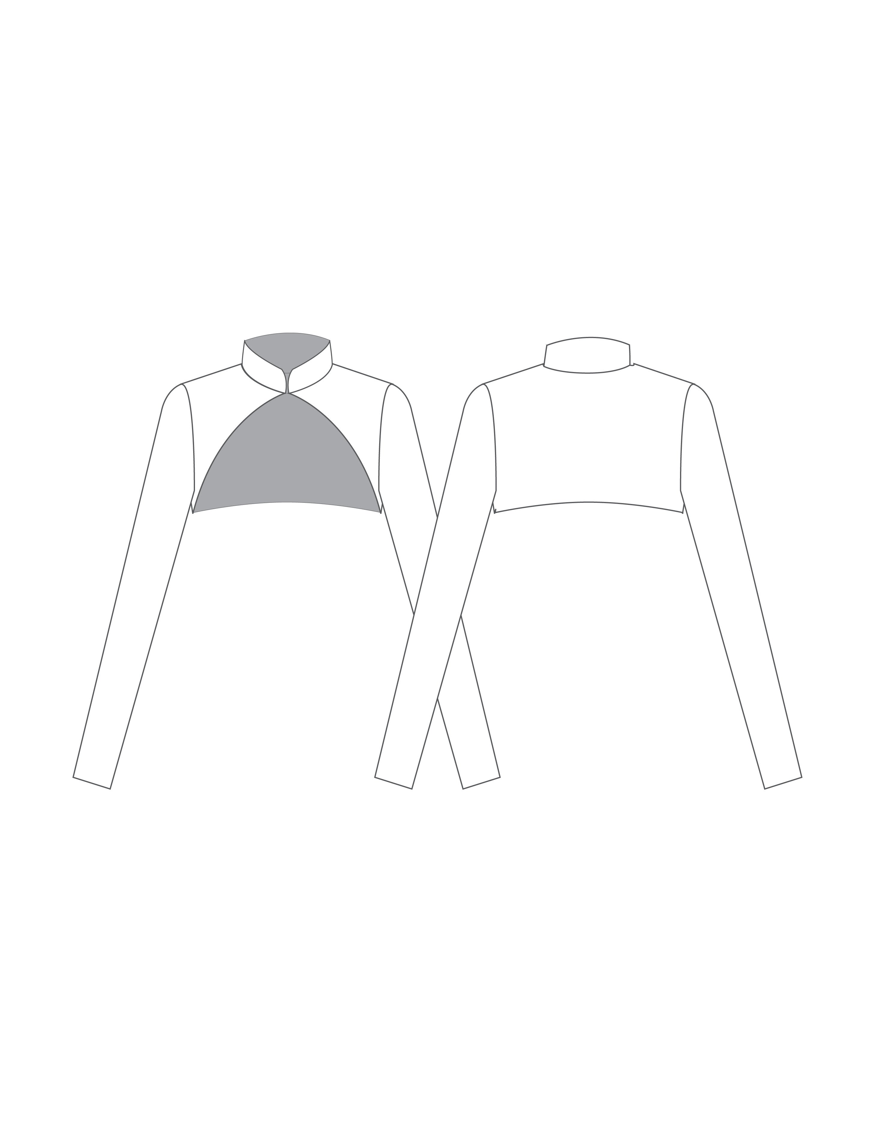 Custom Inked Long Sleeve T Neck Shrug - Lycra