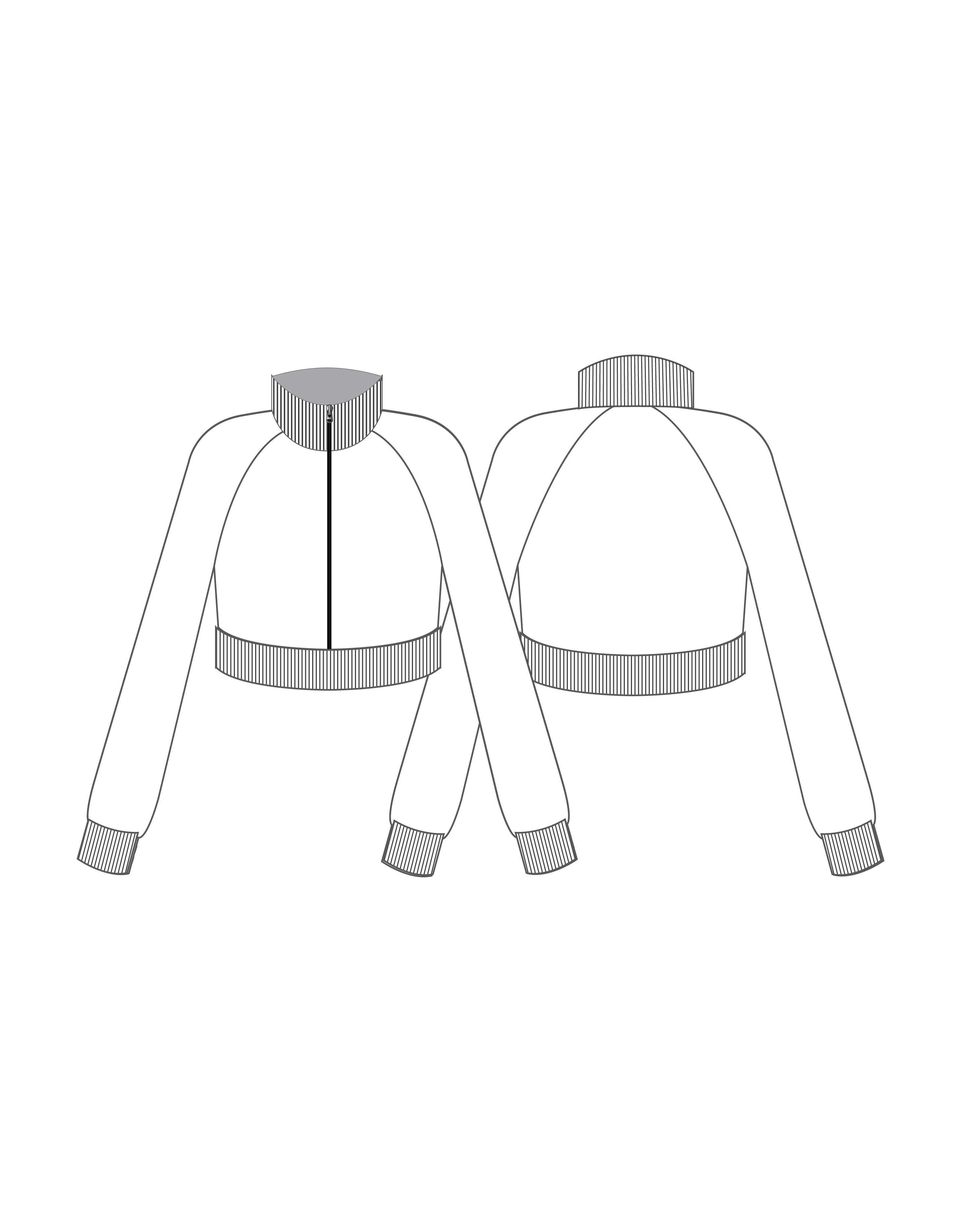 Custom Inked Cropped Jockey Jacket High Collar - Pique