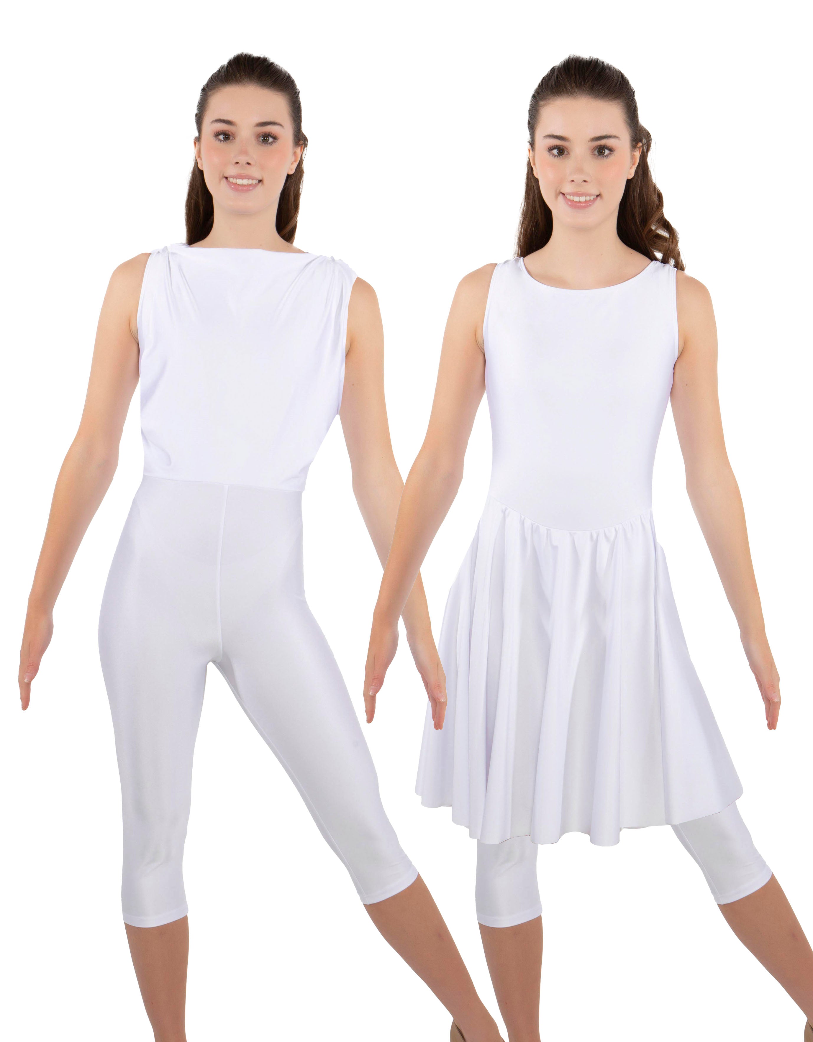 Convertible Dress with Bib Tank Capri