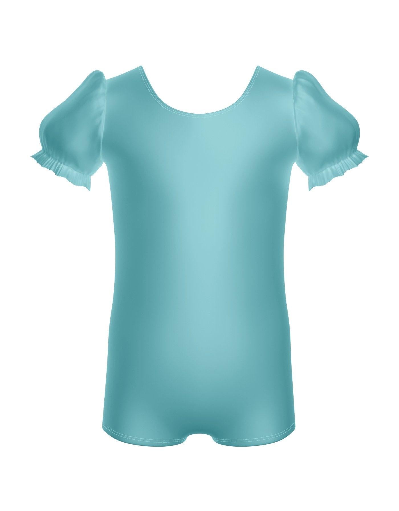 Solid Lycra Puff Sleeve Biketard