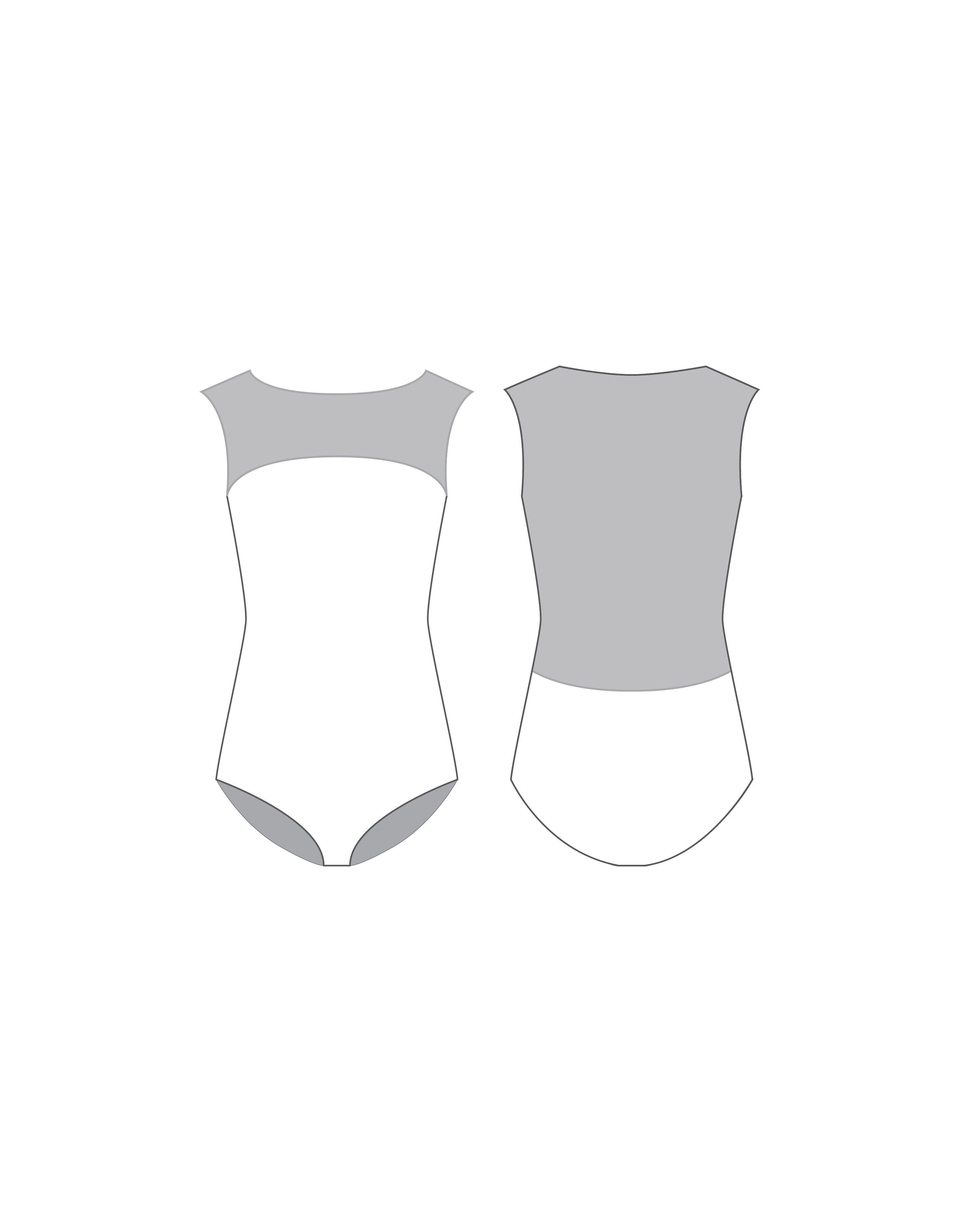 Custom Inked Lycra/Mesh Boatneck Leotard - Hamilton Theatrical
