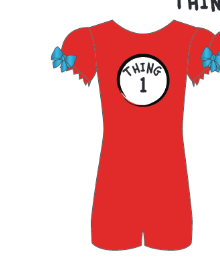 Custom Thing 1 Puff Sleeve Biketard
