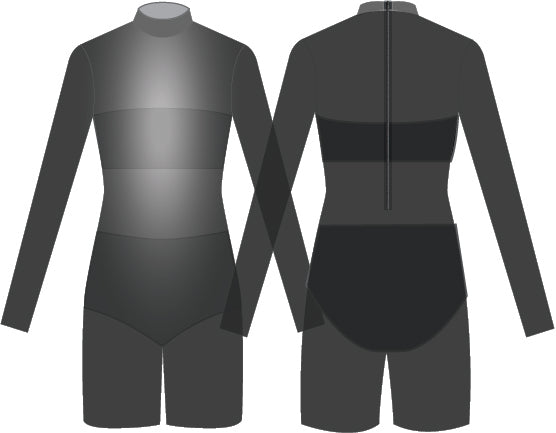 Custom Jungle Book LS Tneck Zip Back Mesh Bike Short Biketard with Bandeau and Panty
