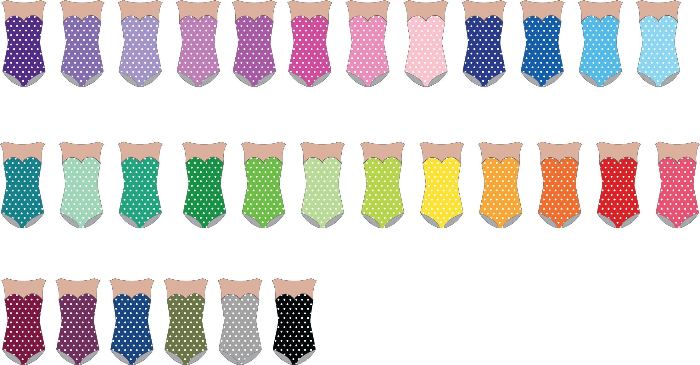 Custom 50s Polka Dot Mesh Sweetheart Leotard