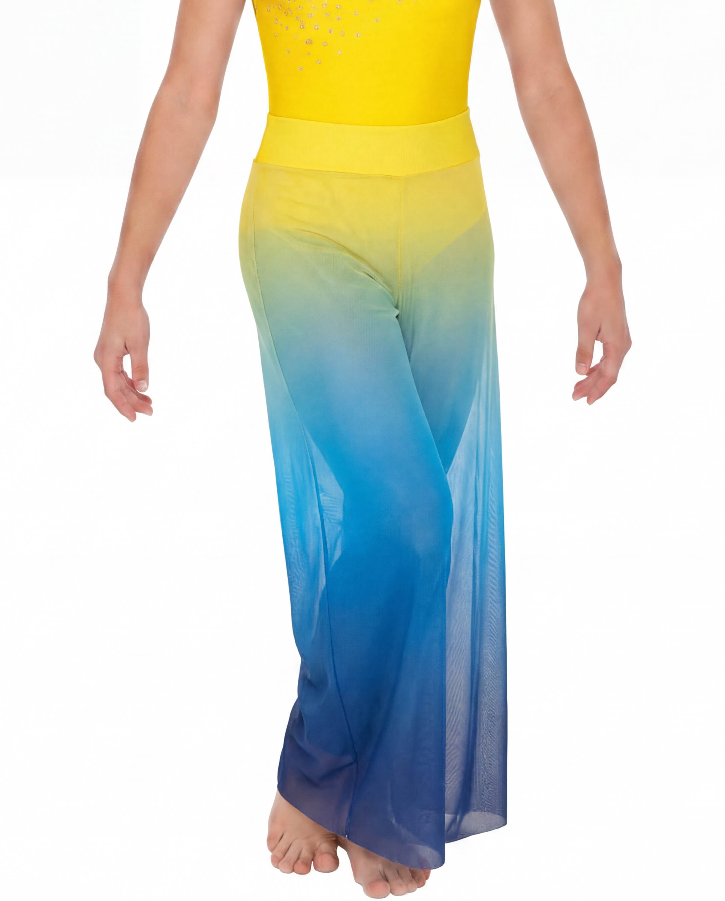 Custom Family Ombre Mesh Wide Leg Pant with Waistband