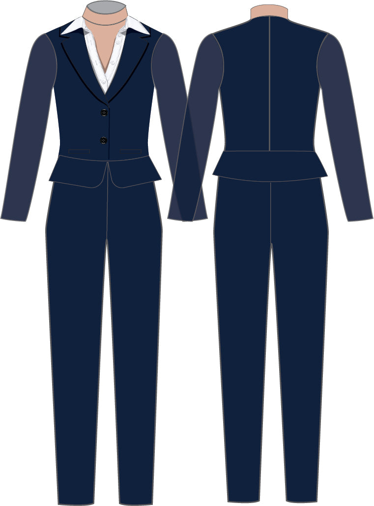 Custom Pitch Perfect Suit LS TNeck Unitard Zipper Back with Peplum and Slim Leg