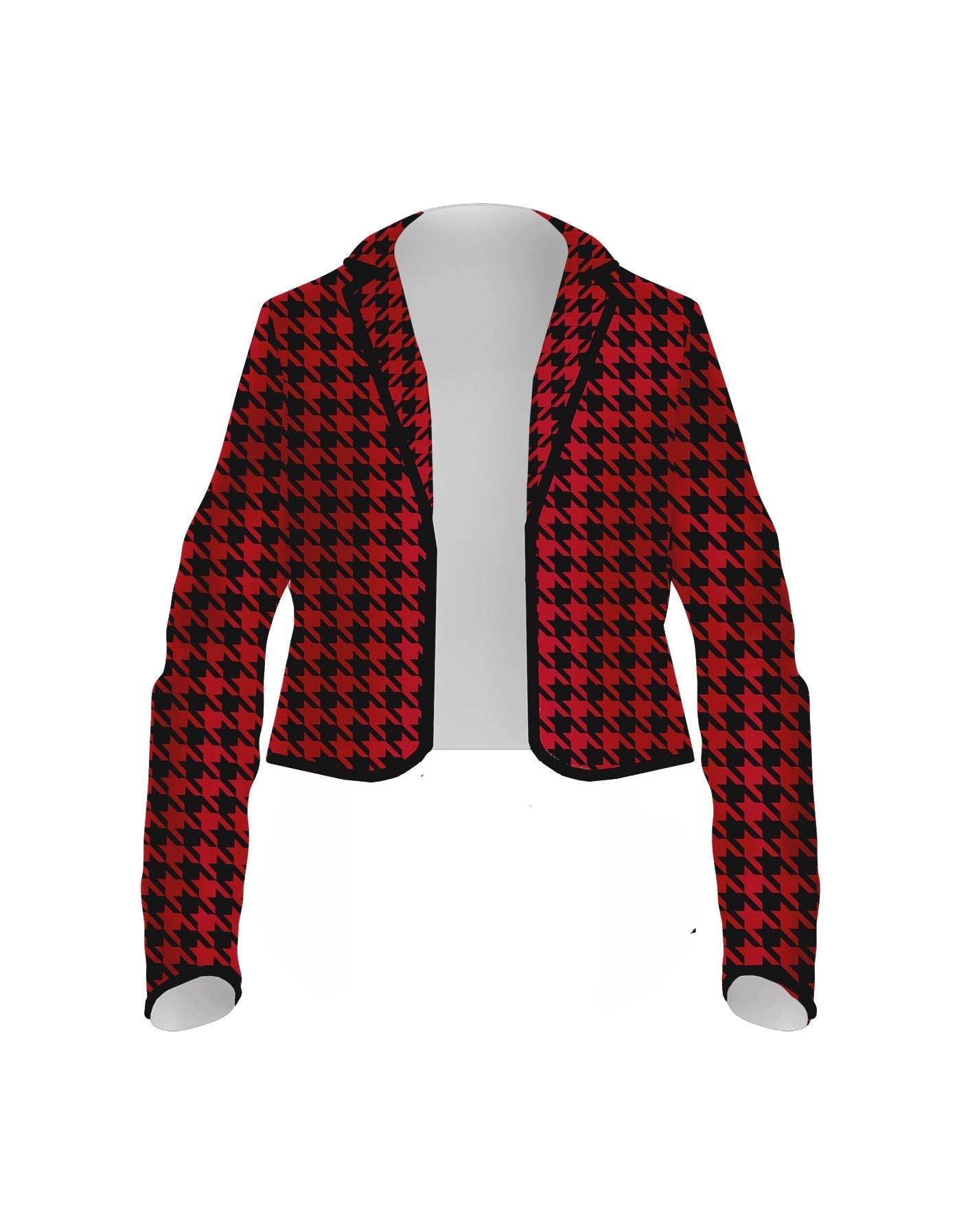 Totally Clueless Houndstooth Cropped Scuba Jacket Ladies