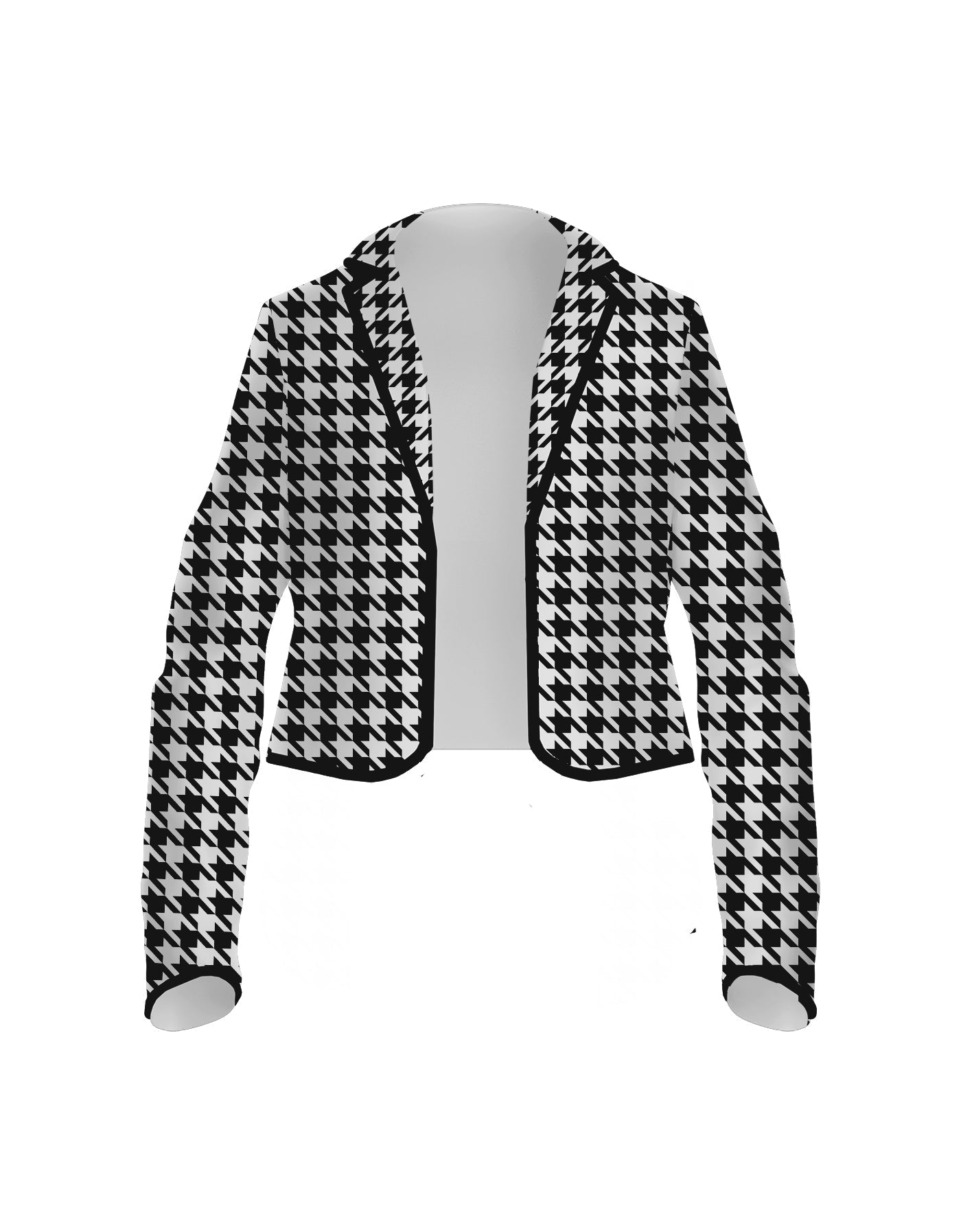 Totally Clueless Houndstooth Cropped Scuba Jacket Ladies