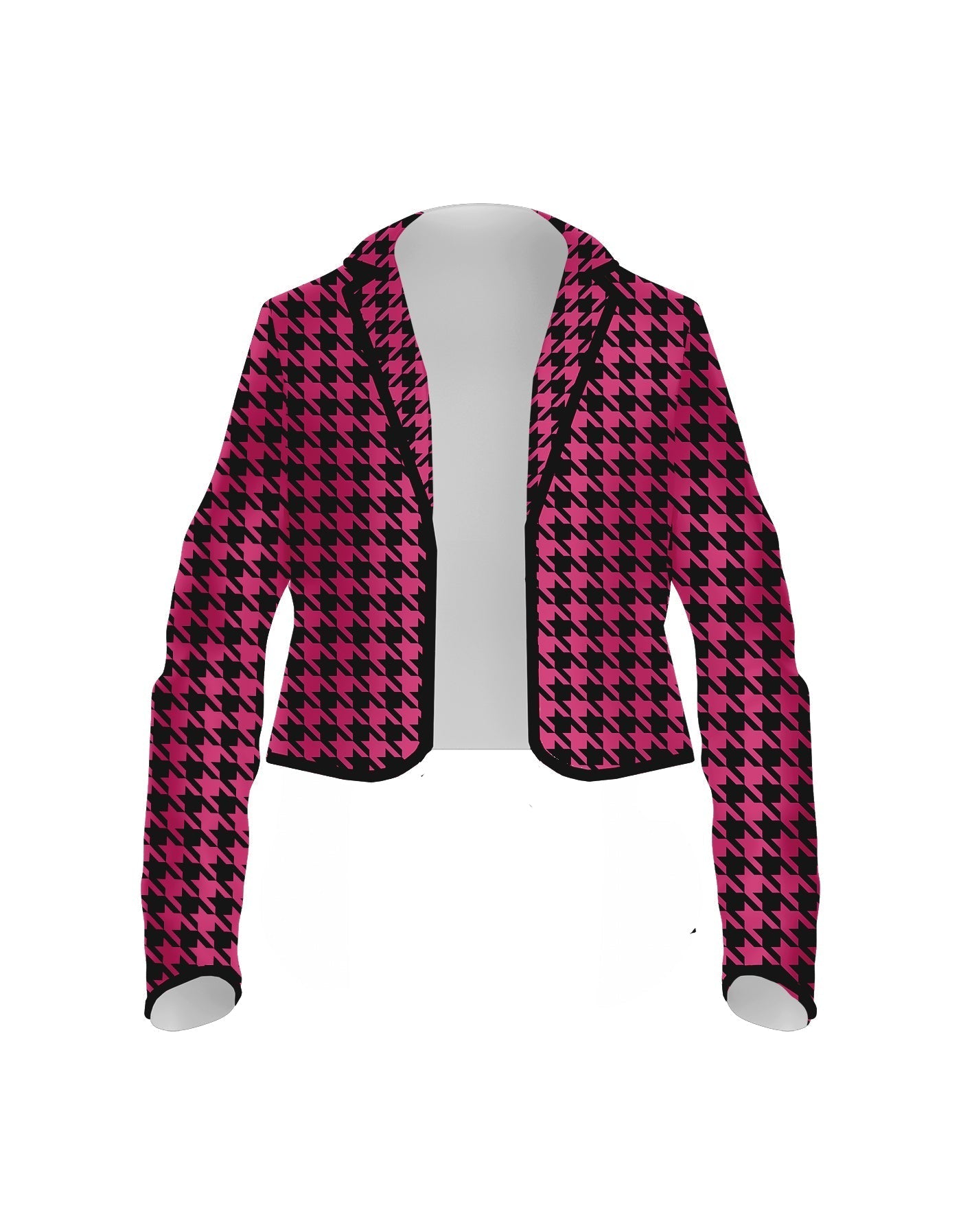 Totally Clueless Houndstooth Cropped Scuba Jacket Ladies