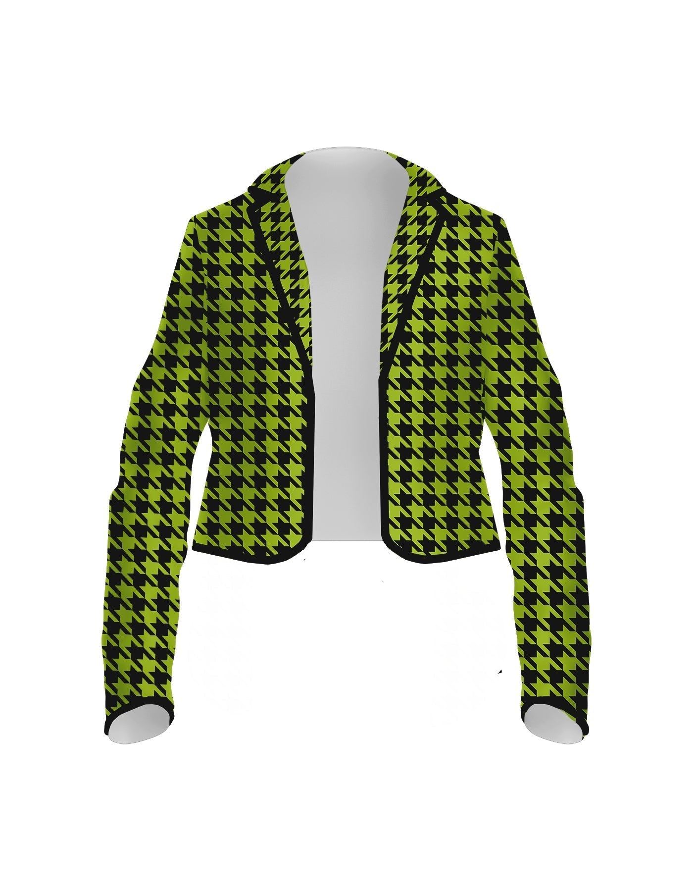 Totally Clueless Houndstooth Cropped Scuba Jacket Ladies
