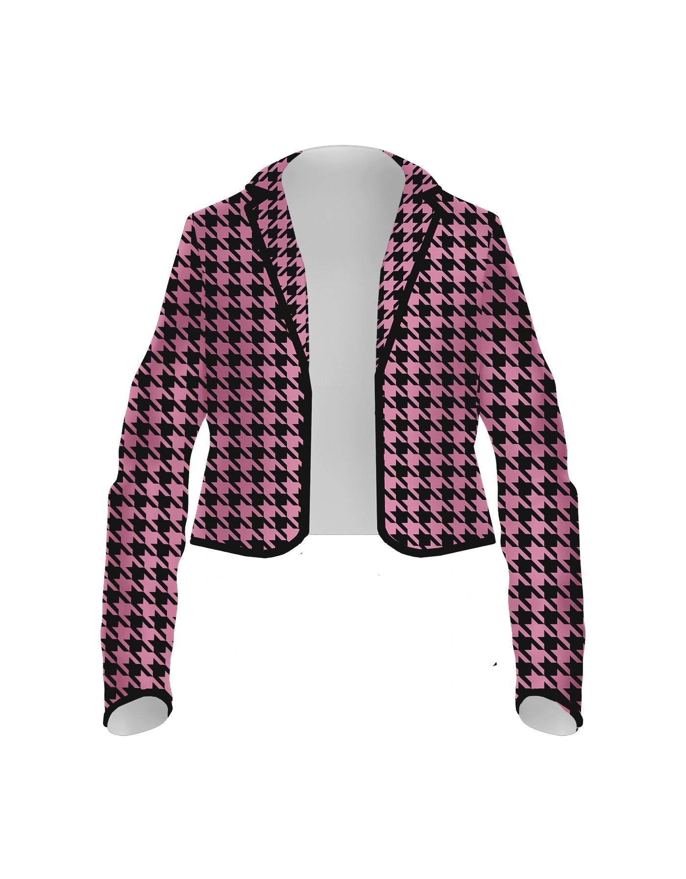 Totally Clueless Houndstooth Cropped Scuba Jacket Ladies