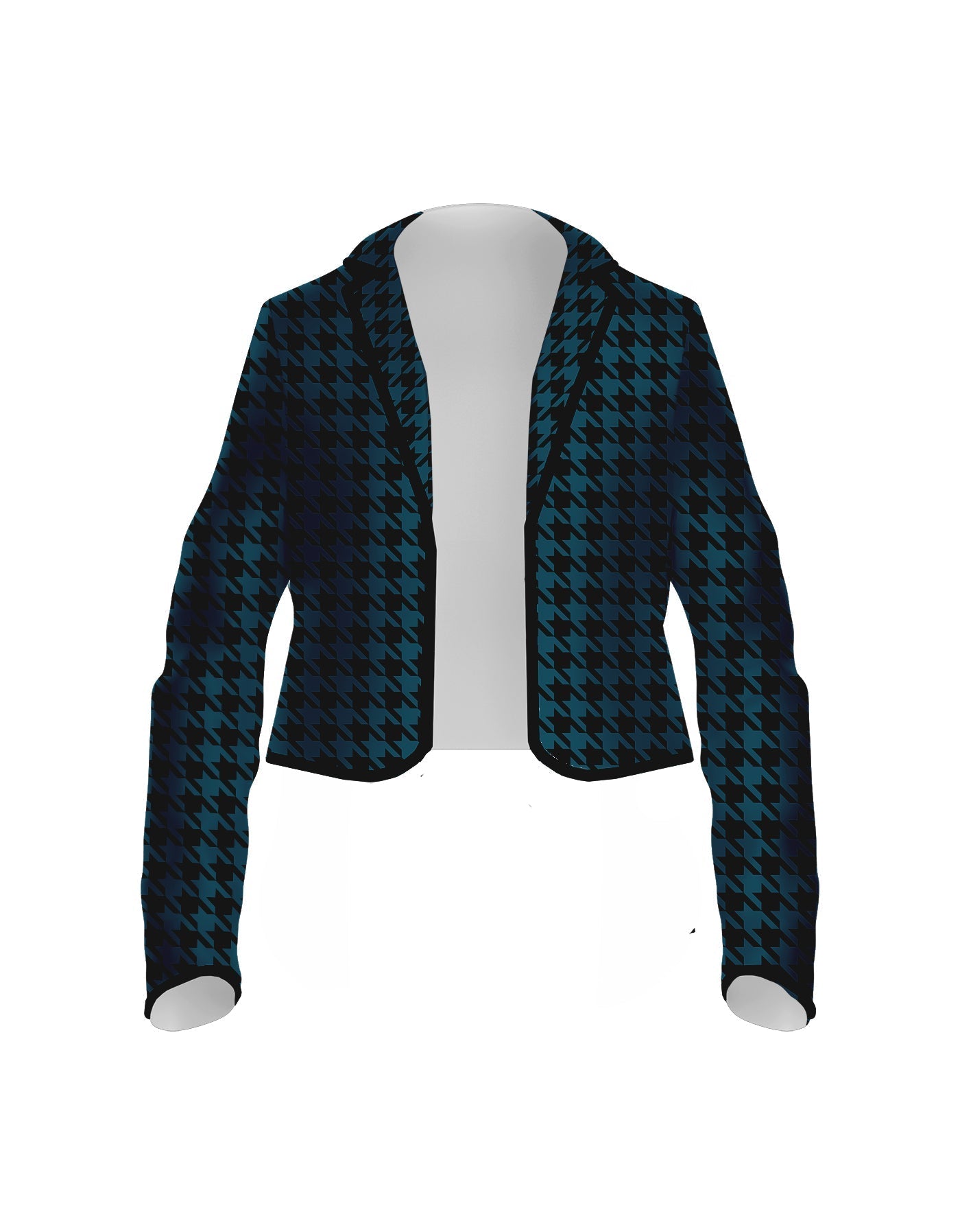 Totally Clueless Houndstooth Cropped Scuba Jacket Ladies