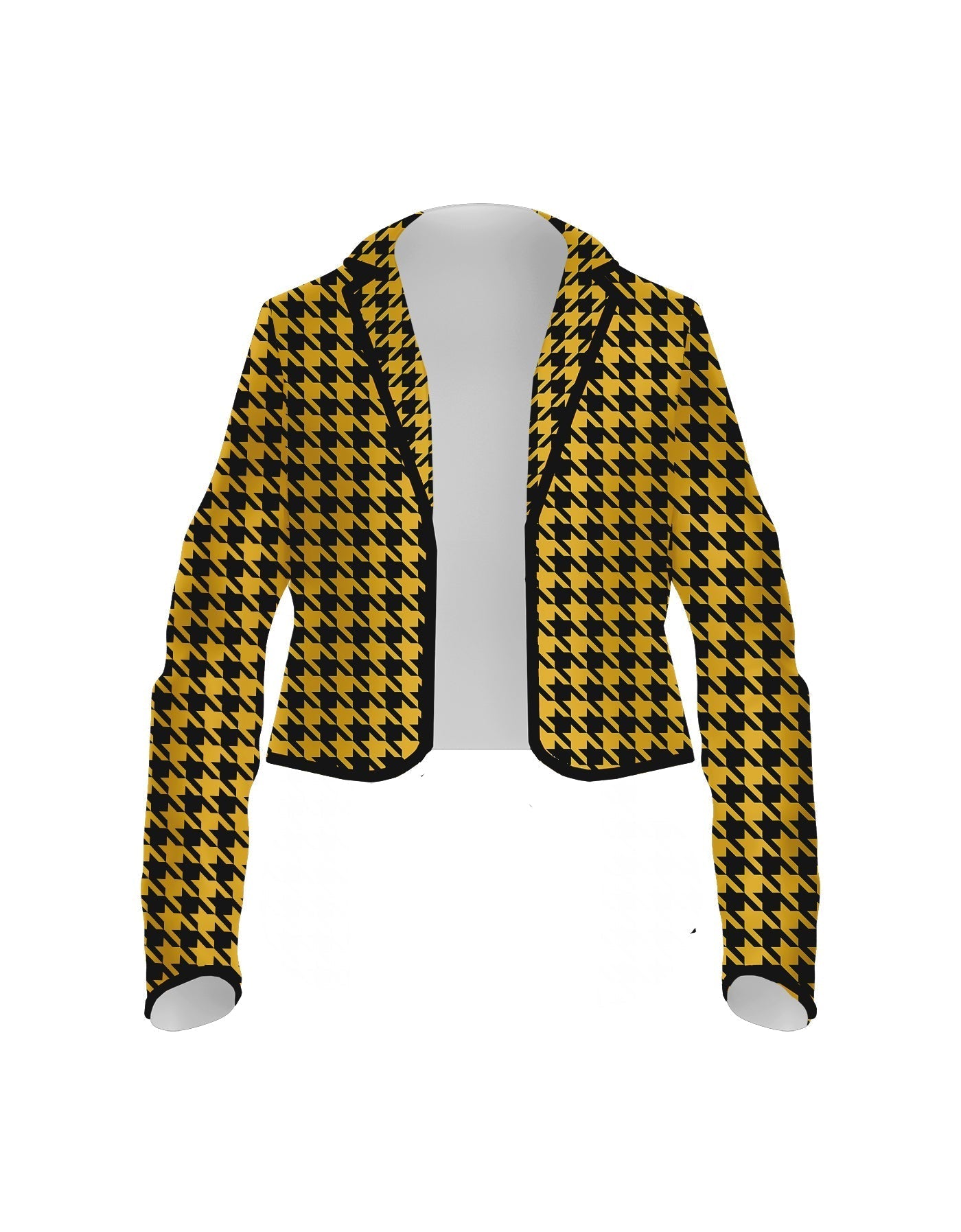 Totally Clueless Houndstooth Cropped Scuba Jacket Ladies