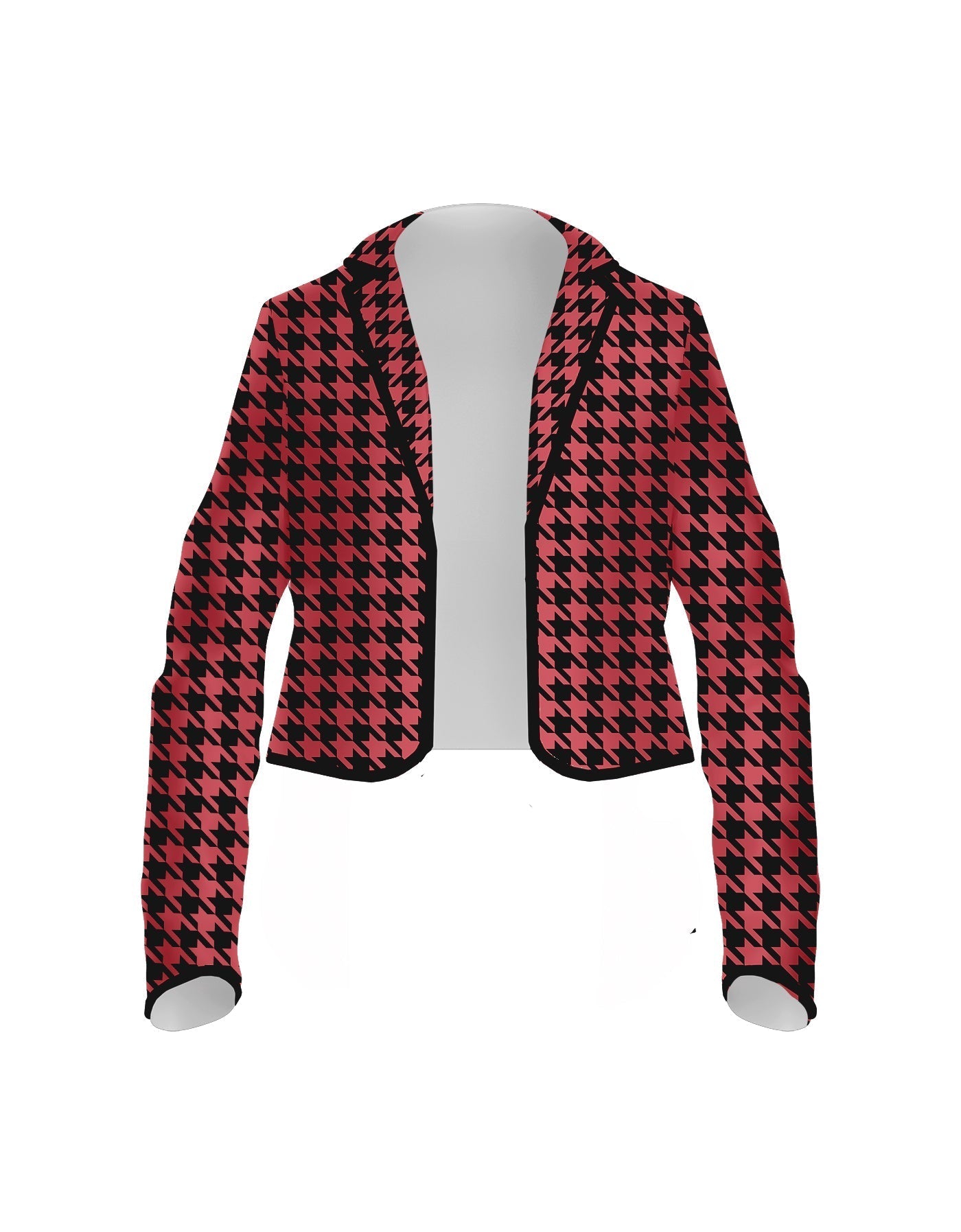 Totally Clueless Houndstooth Cropped Scuba Jacket Ladies