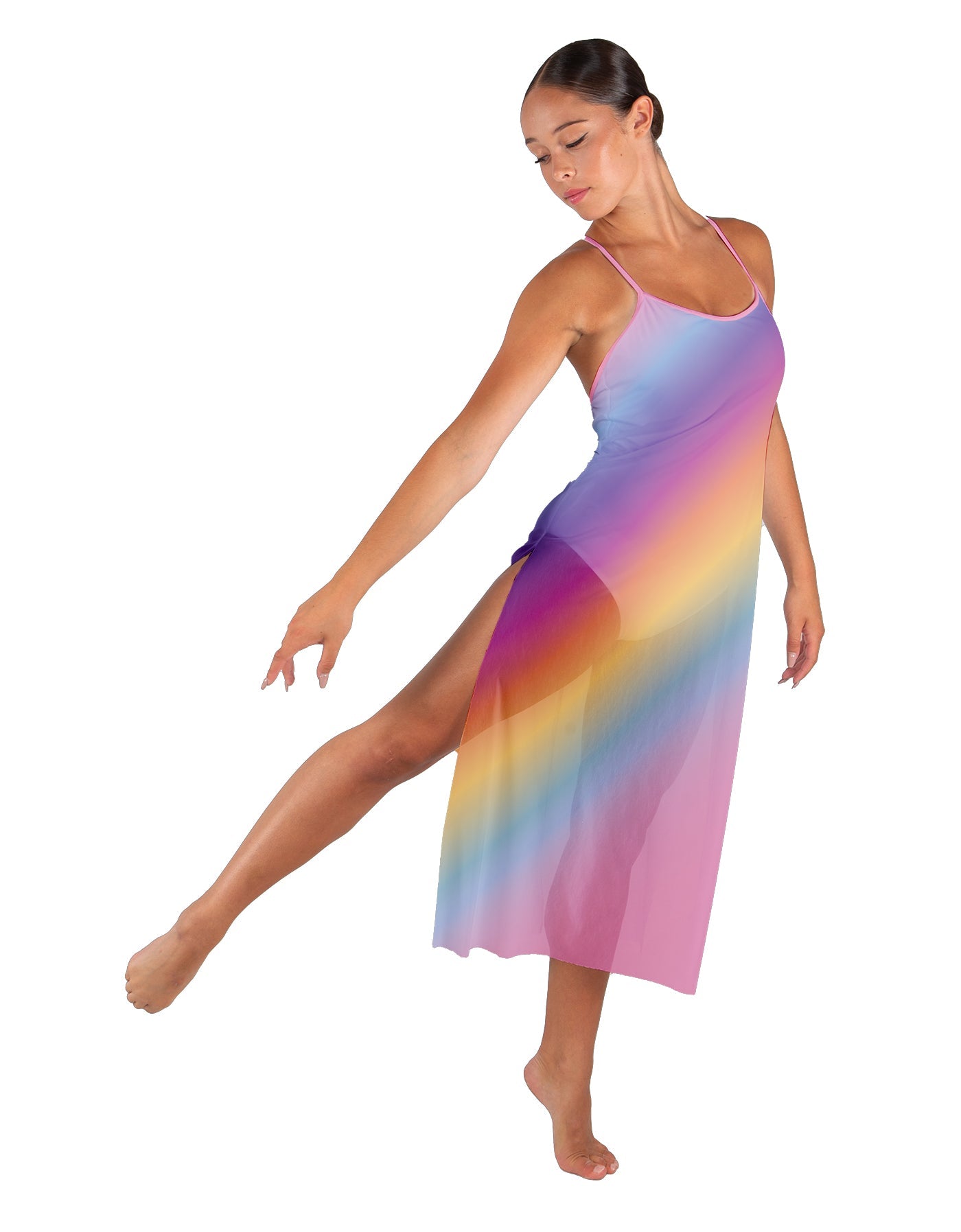 Rainbow Connection Long Chiffon Panel Dress