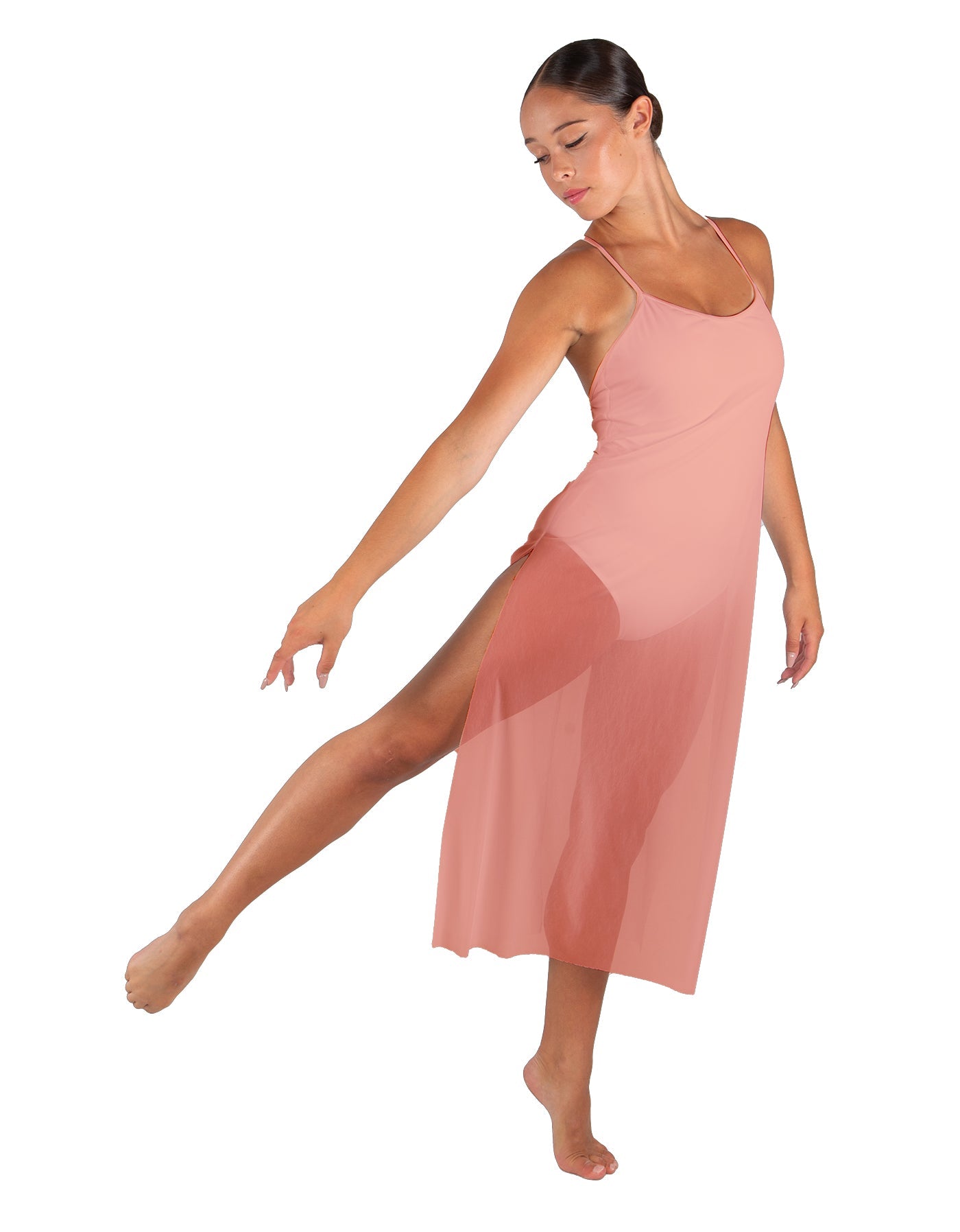 Solid Chiffon Long Panel Dress
