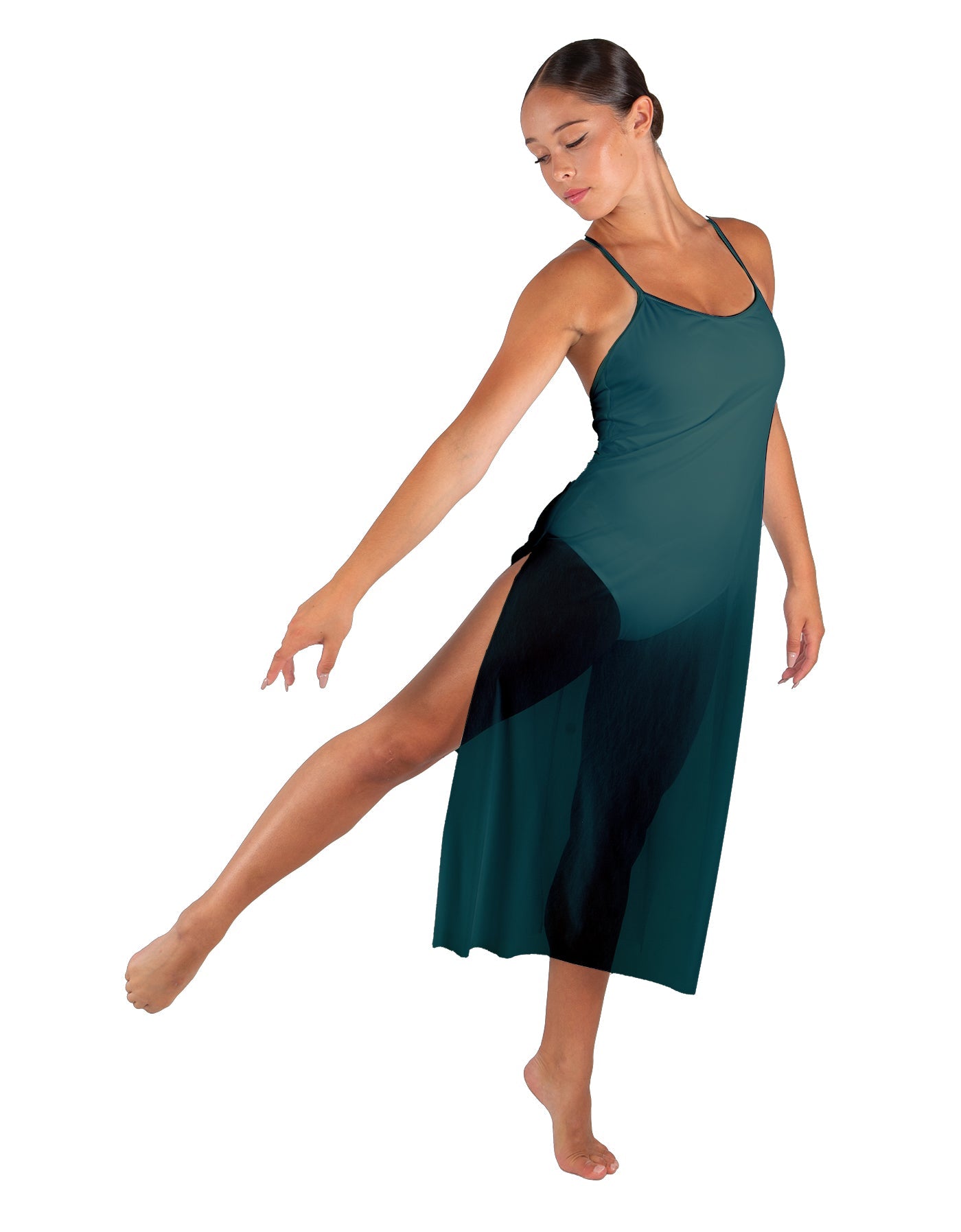 Solid Chiffon Long Panel Dress