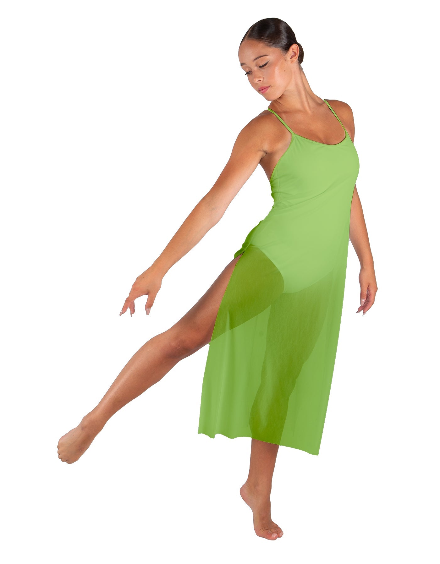 Solid Chiffon Long Panel Dress