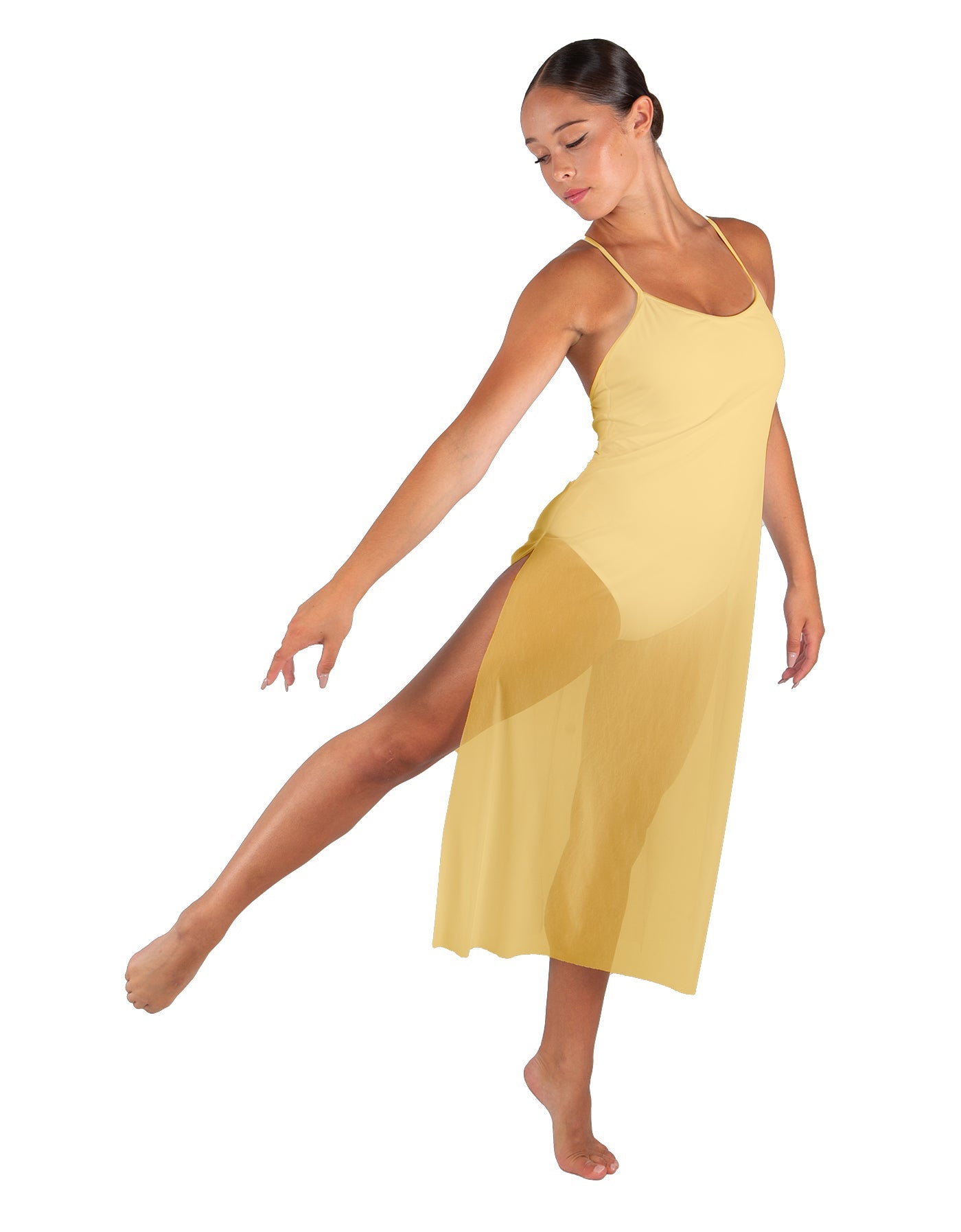 Solid Chiffon Long Panel Dress