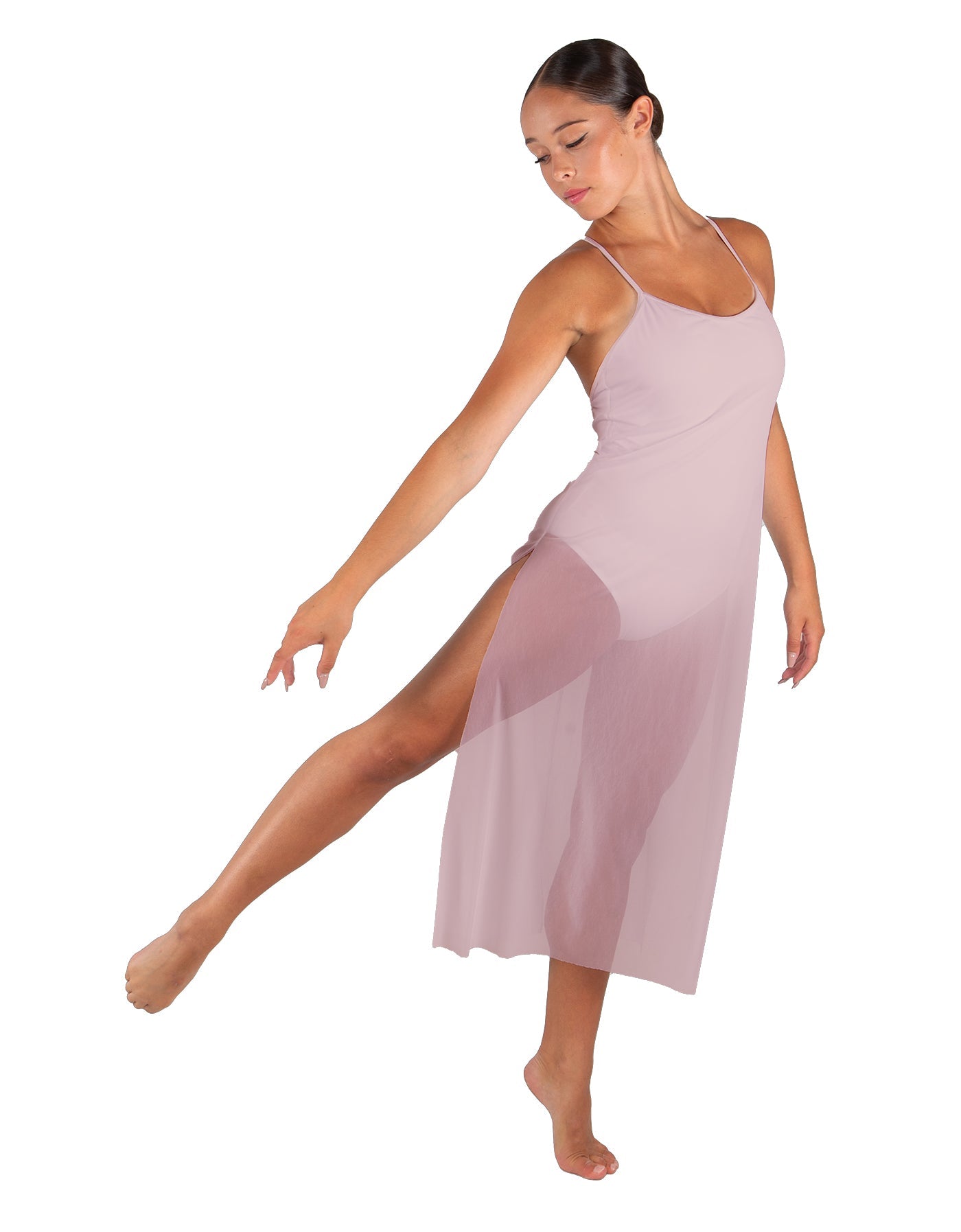 Solid Chiffon Long Panel Dress